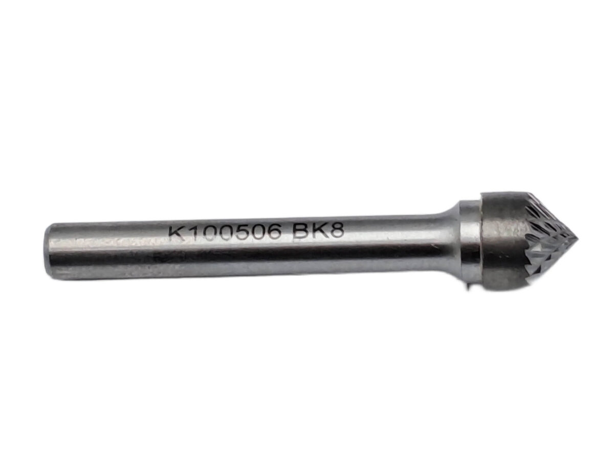 Борфреза твердосплавная тип K100506 (коническая), 10.0 мм, хвостовик 6 мм, двойная насечка Agteh — фото 3