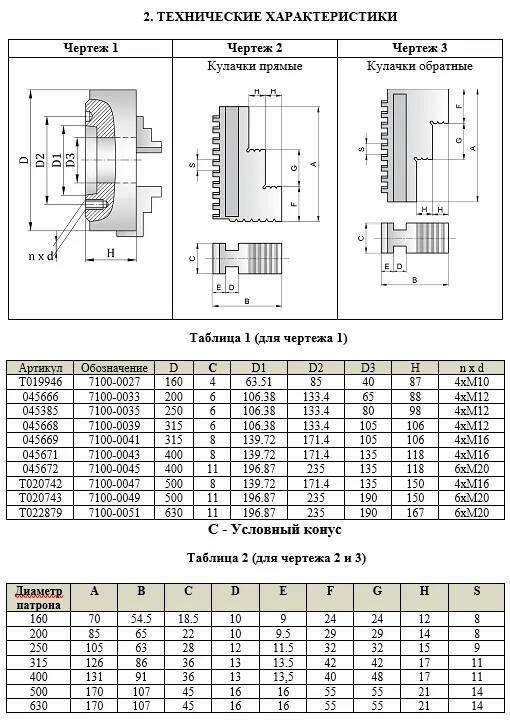 Патрон токарный ф 315 мм 3-х кул. 7100-0039П (К11-315\C6) Agteh — фото 3