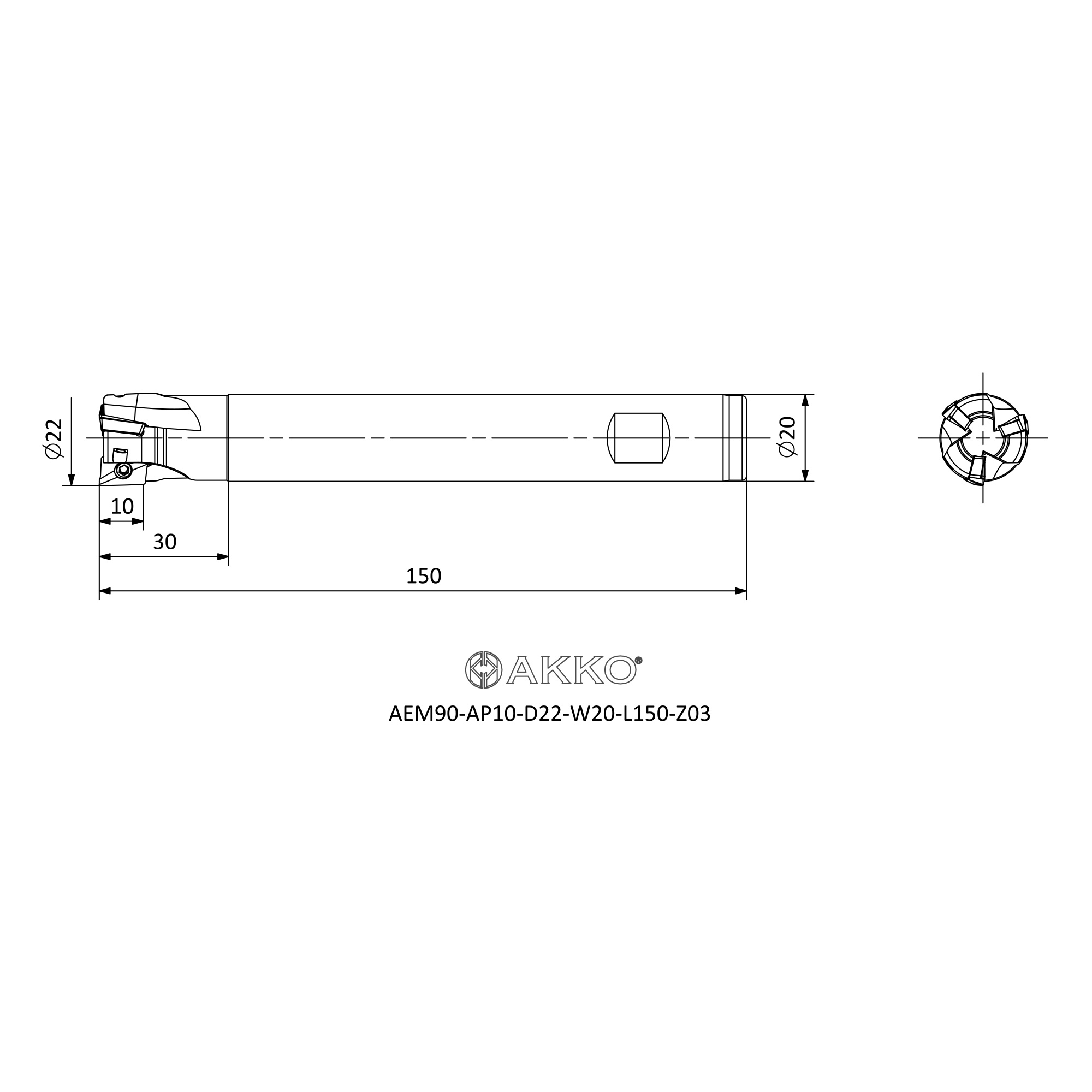 AKKO AEM90-AP10-D22-W20-L150-Z03 — фото 3