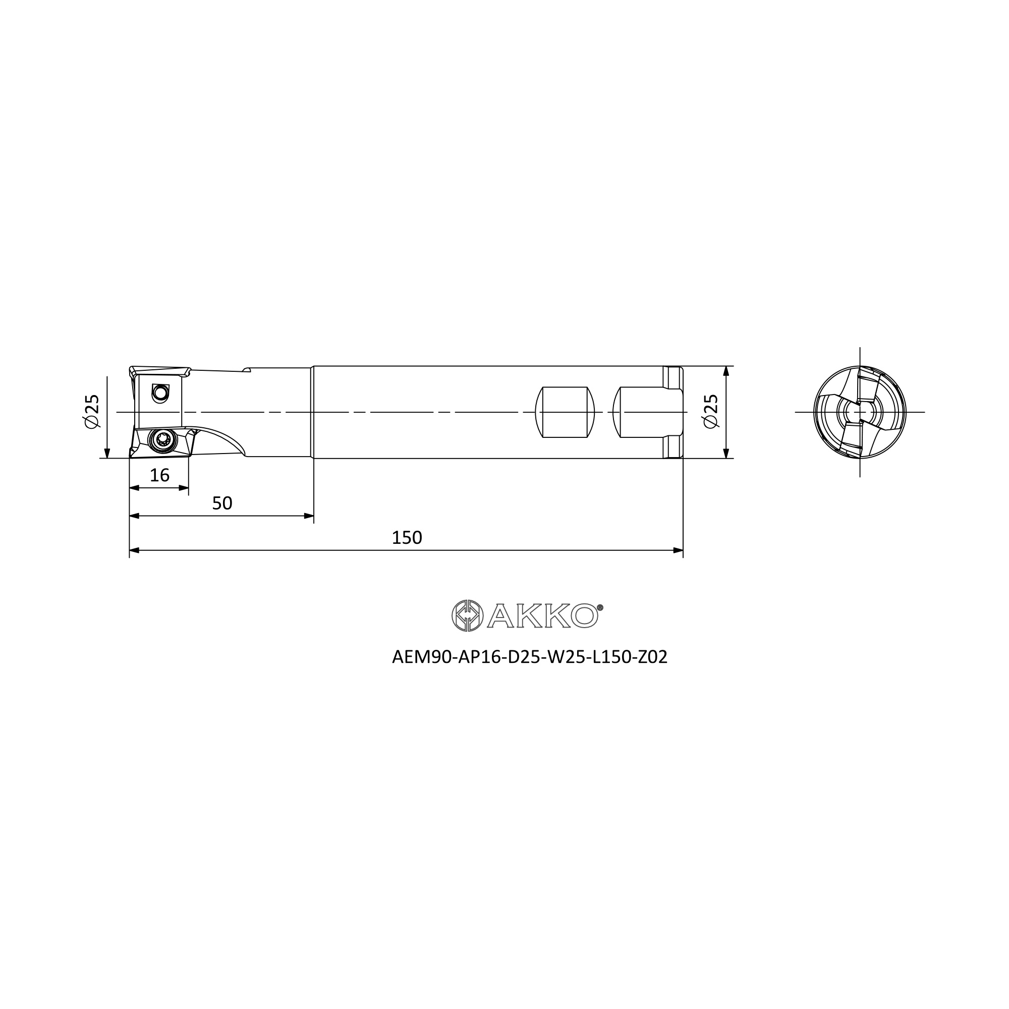 AKKO AEM90-AP16-D25-W25-L150-Z02 — фото 3