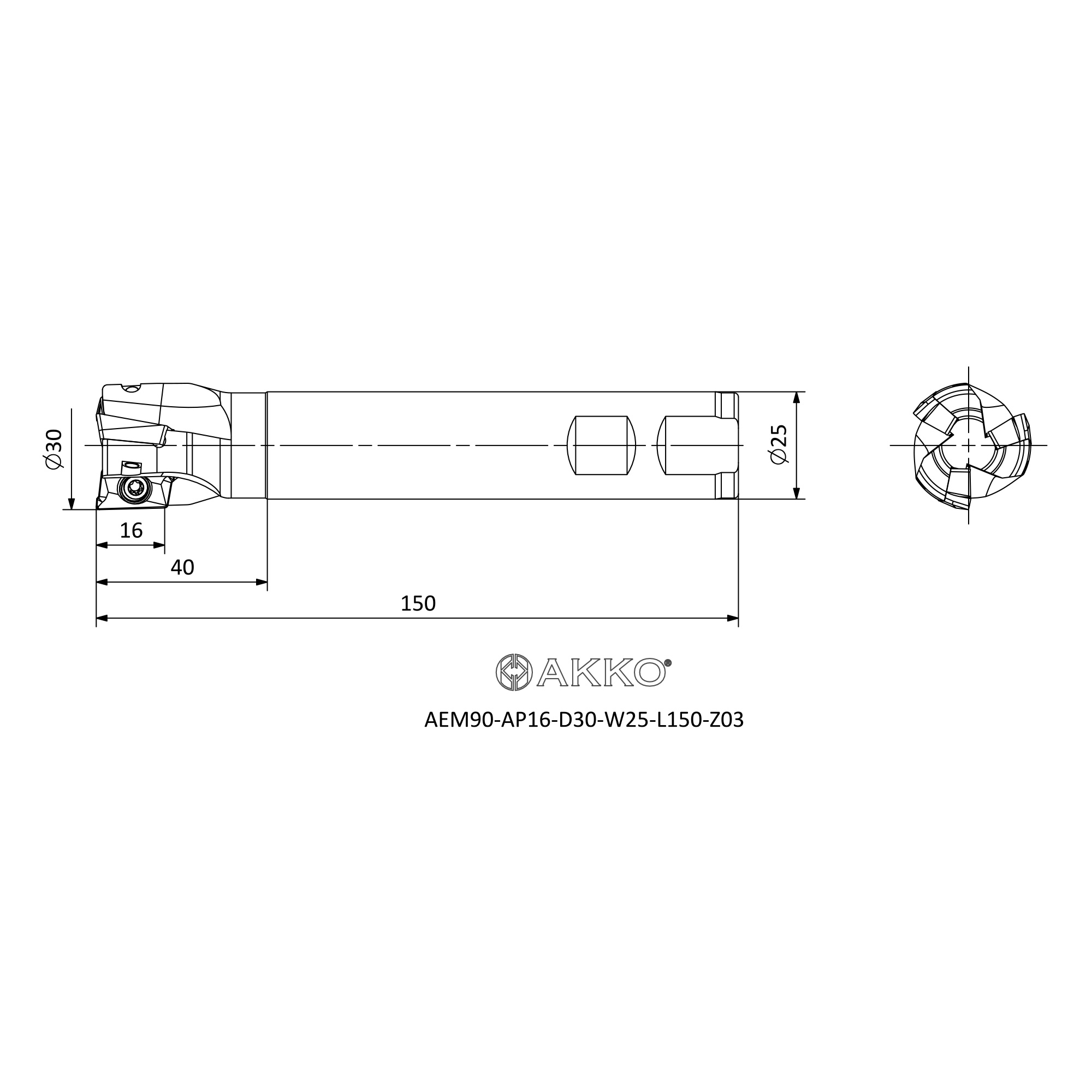 AKKO AEM90-AP16-D30-W25-L150-Z03 — фото 3