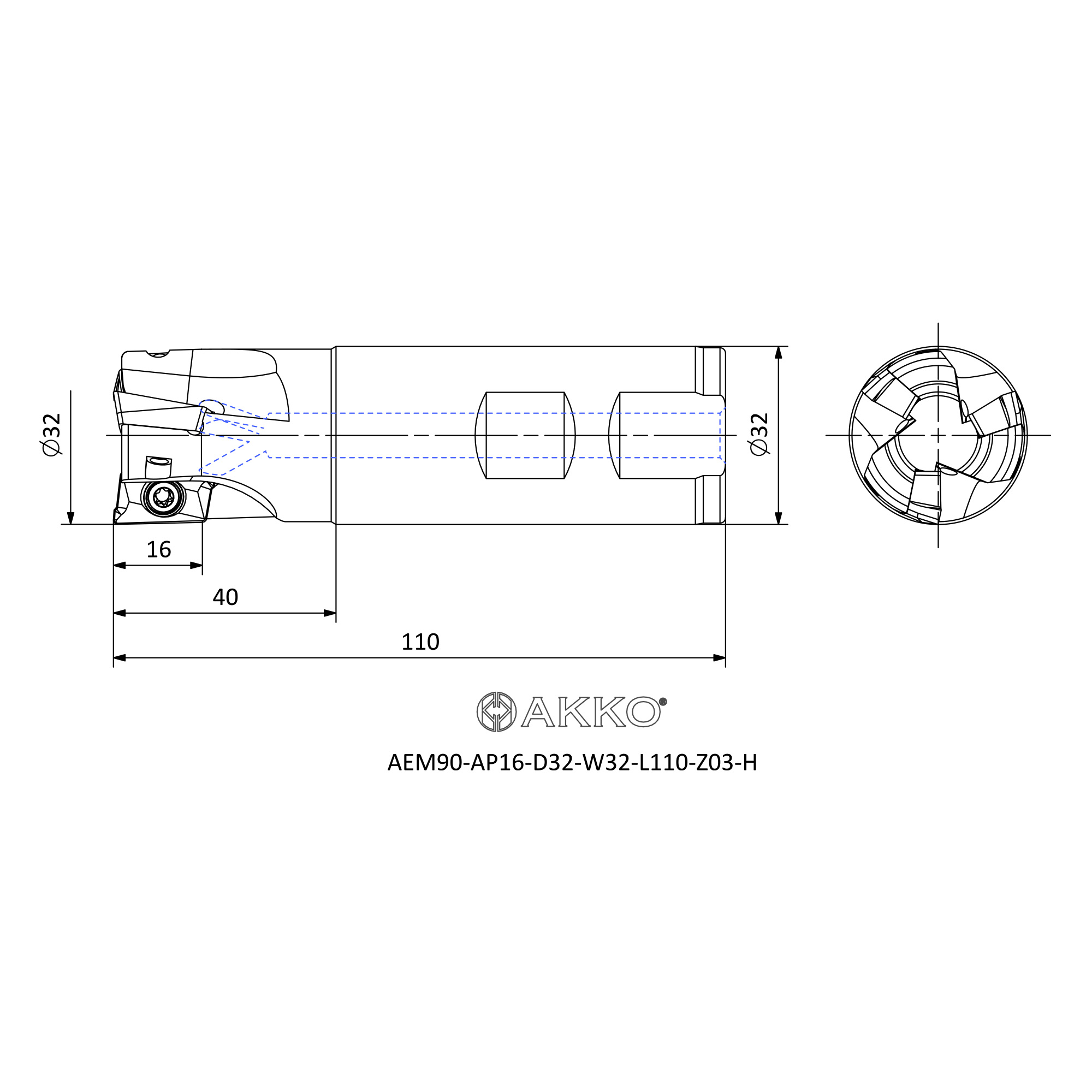 AKKO AEM90-AP16-D32-W32-L110-Z03-H — фото 3