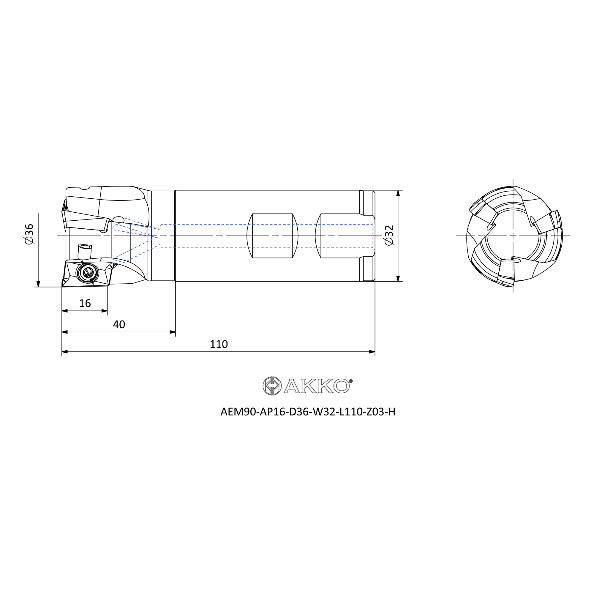 AKKO AEM90-AP16-D36-W32-L110-Z03-H — фото 3