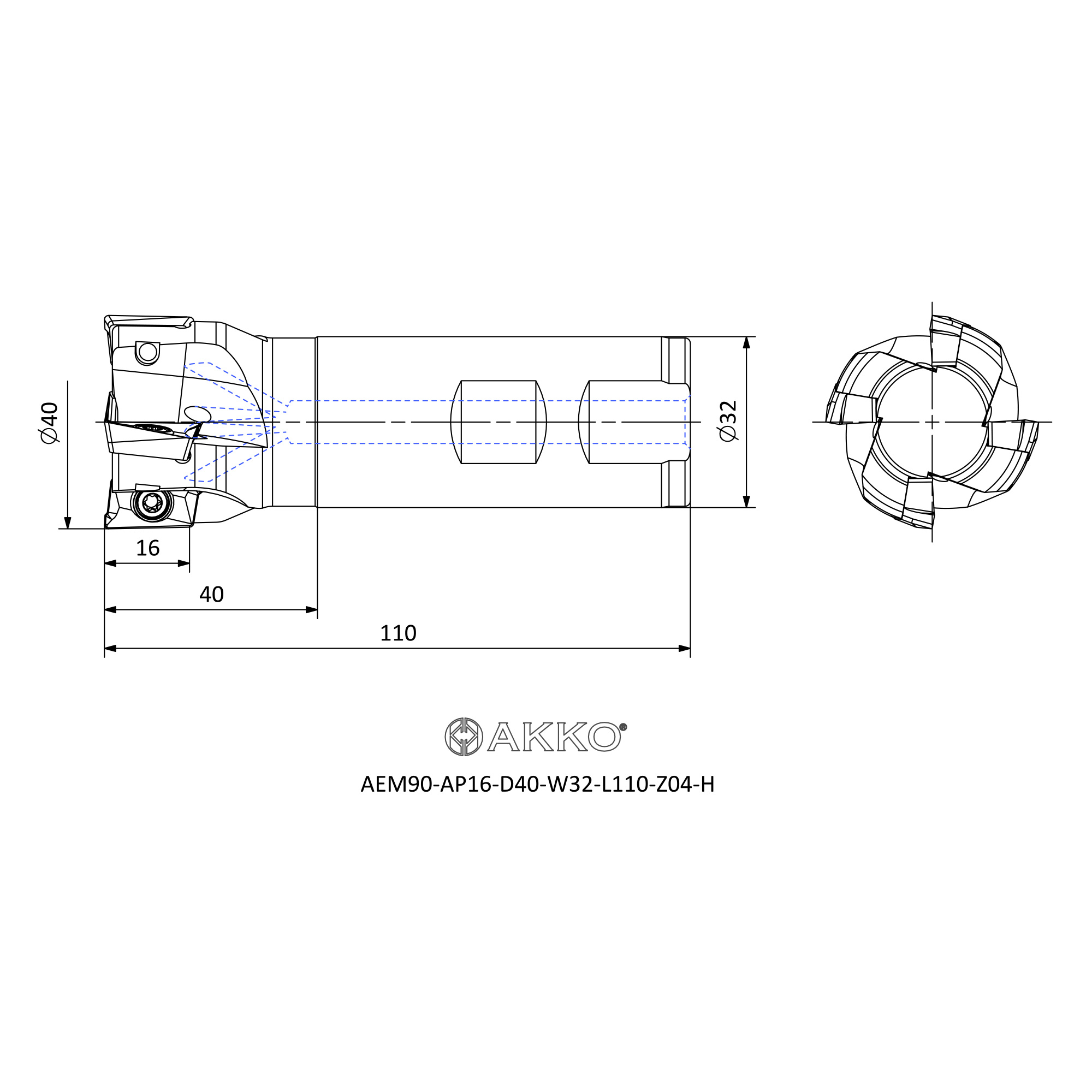 AKKO AEM90-AP16-D40-W32-L110-Z04-H — фото 3