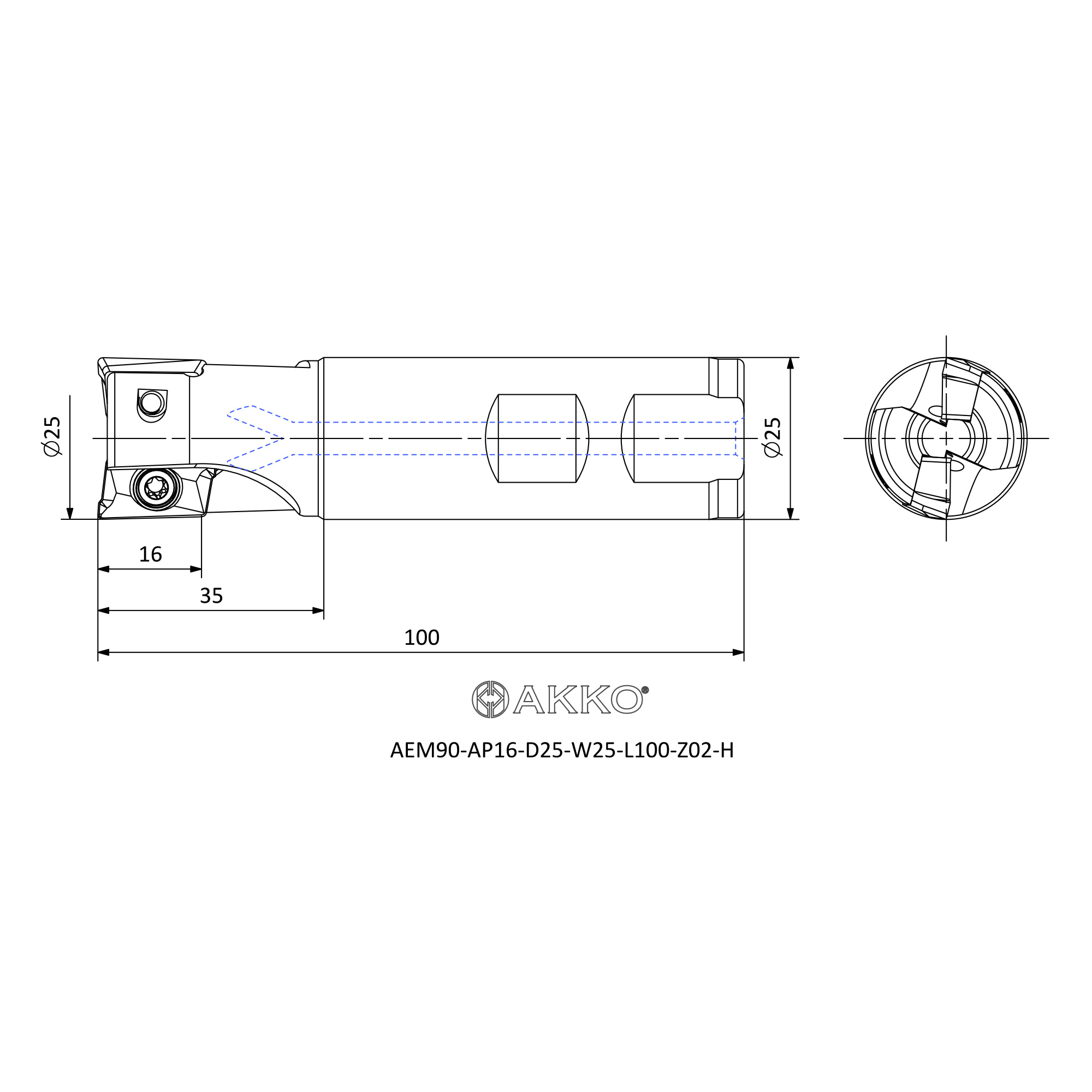 AKKO AEM90-AP16-D25-W25-L100-Z02-H — фото 3
