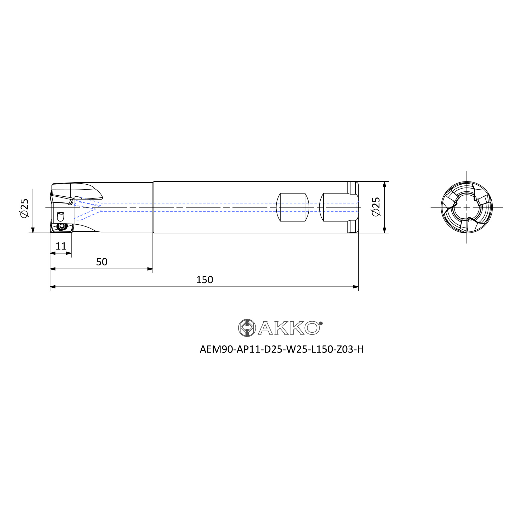 AKKO AEM90-AP11-D25-W25-L150-Z03-H — фото 3