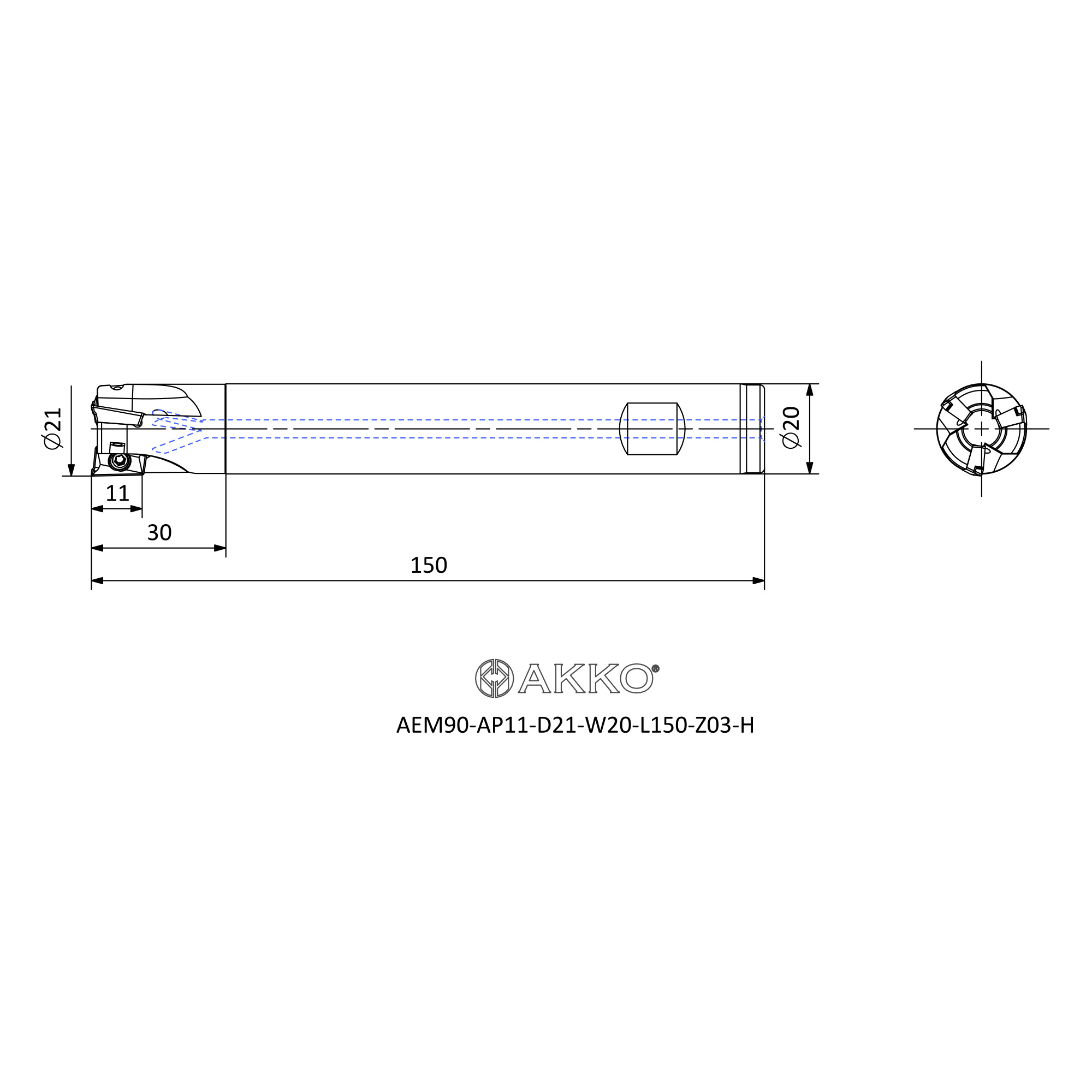 AKKO AEM90-AP11-D21-W20-L150-Z03-H — фото 3