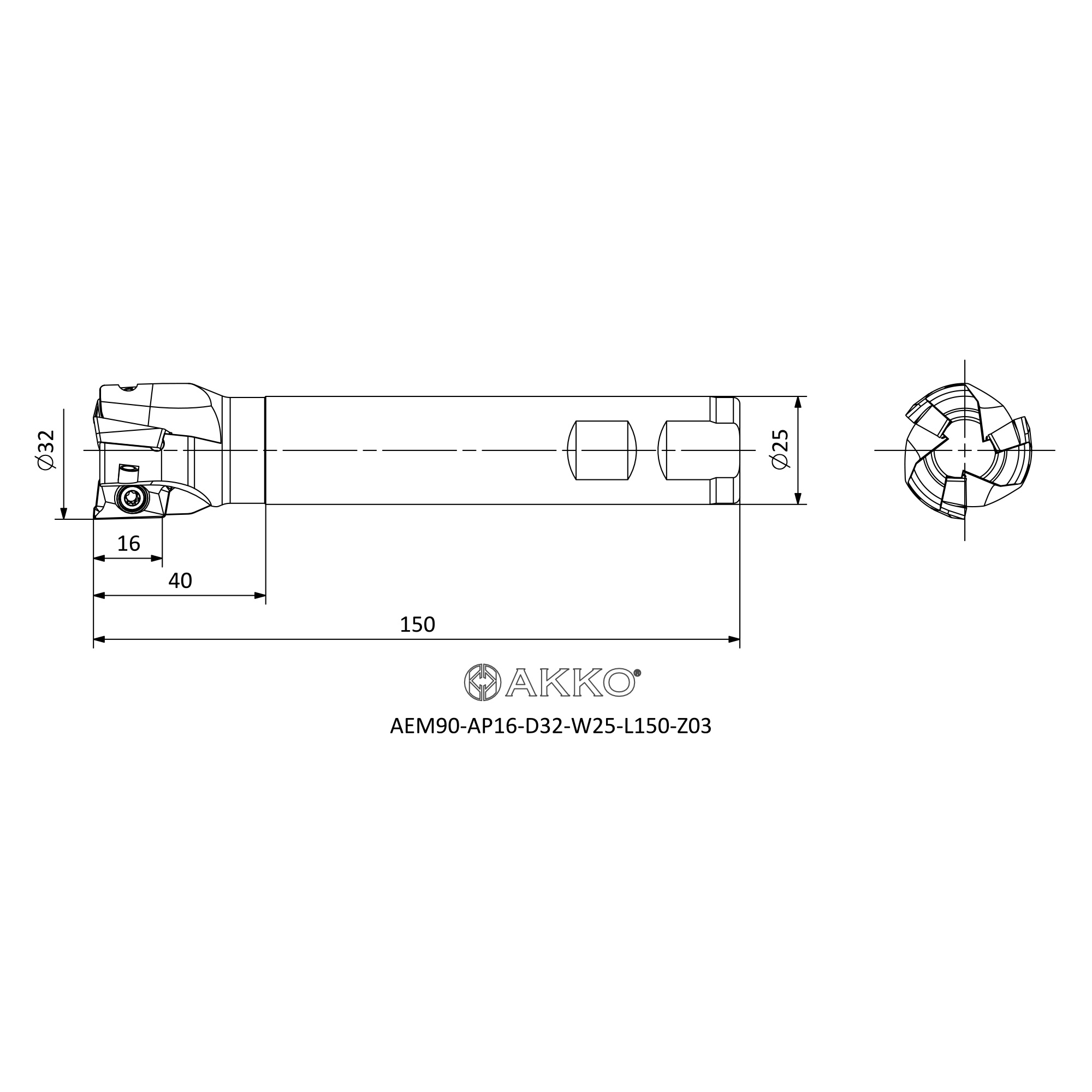 AKKO AEM90-AP16-D32-W25-L150-Z03 — фото 3