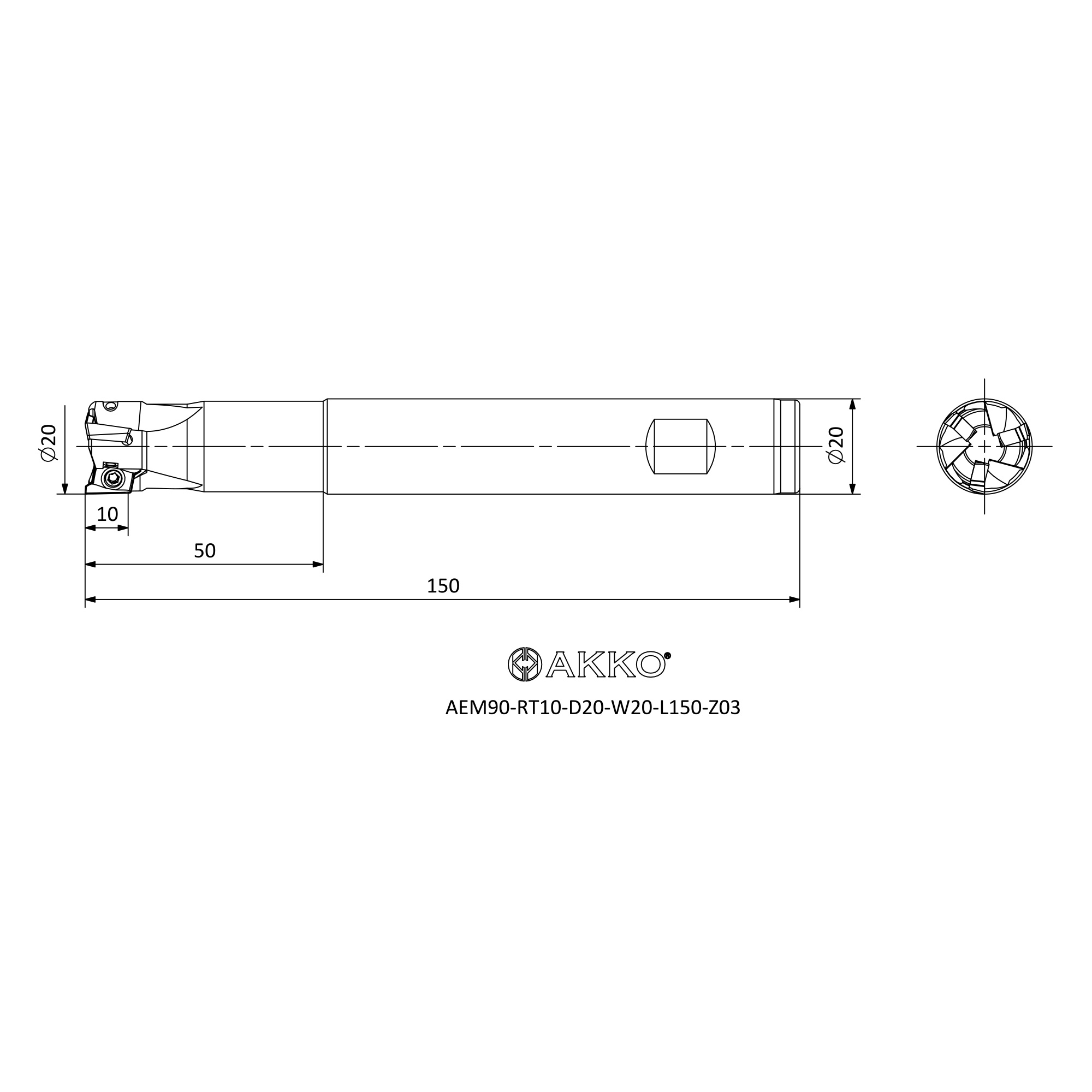 AKKO AEM90-RT10-D20-W20-L150-Z03 — фото 3
