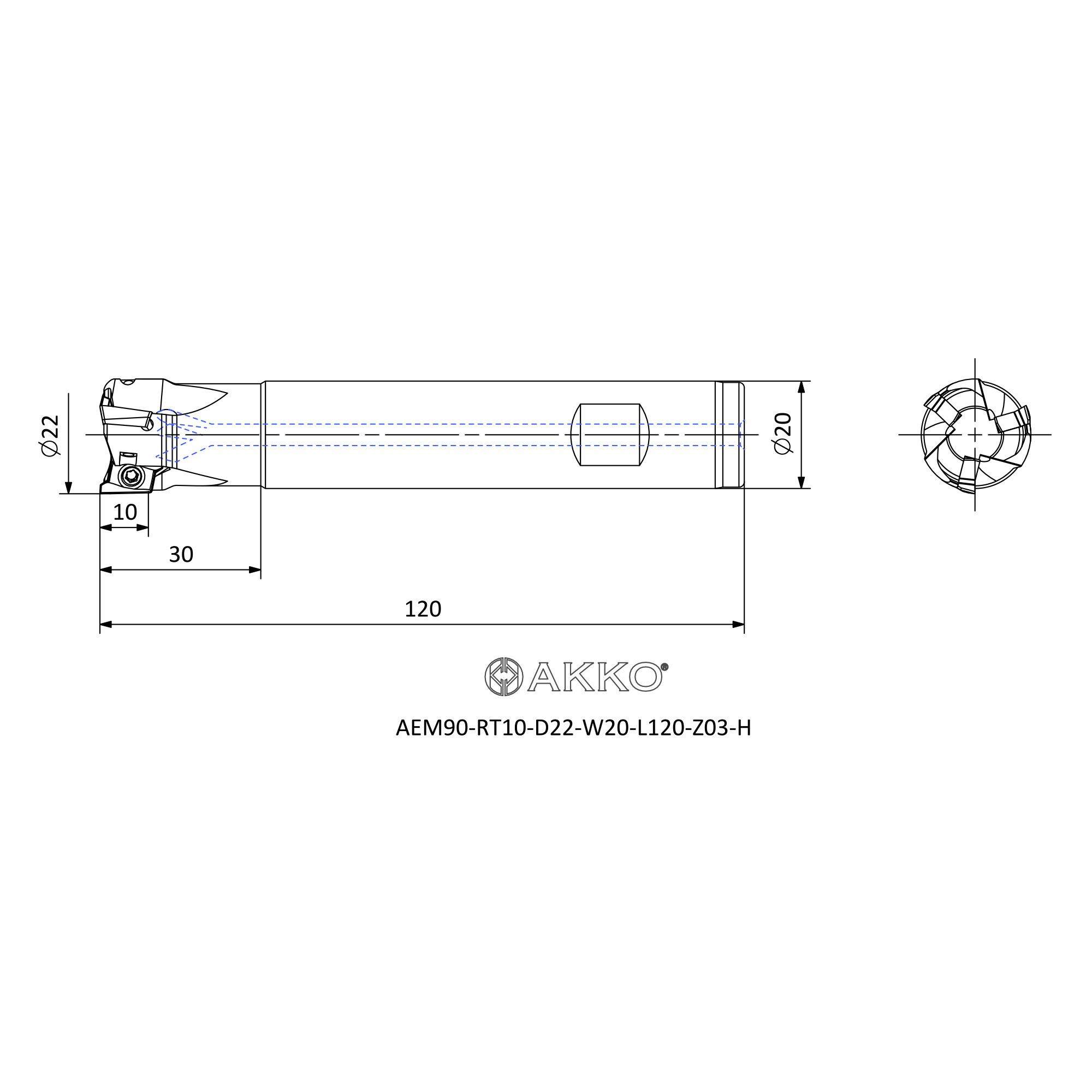 AKKO AEM90-RT10-D22-W20-L120-Z03-H — фото 3