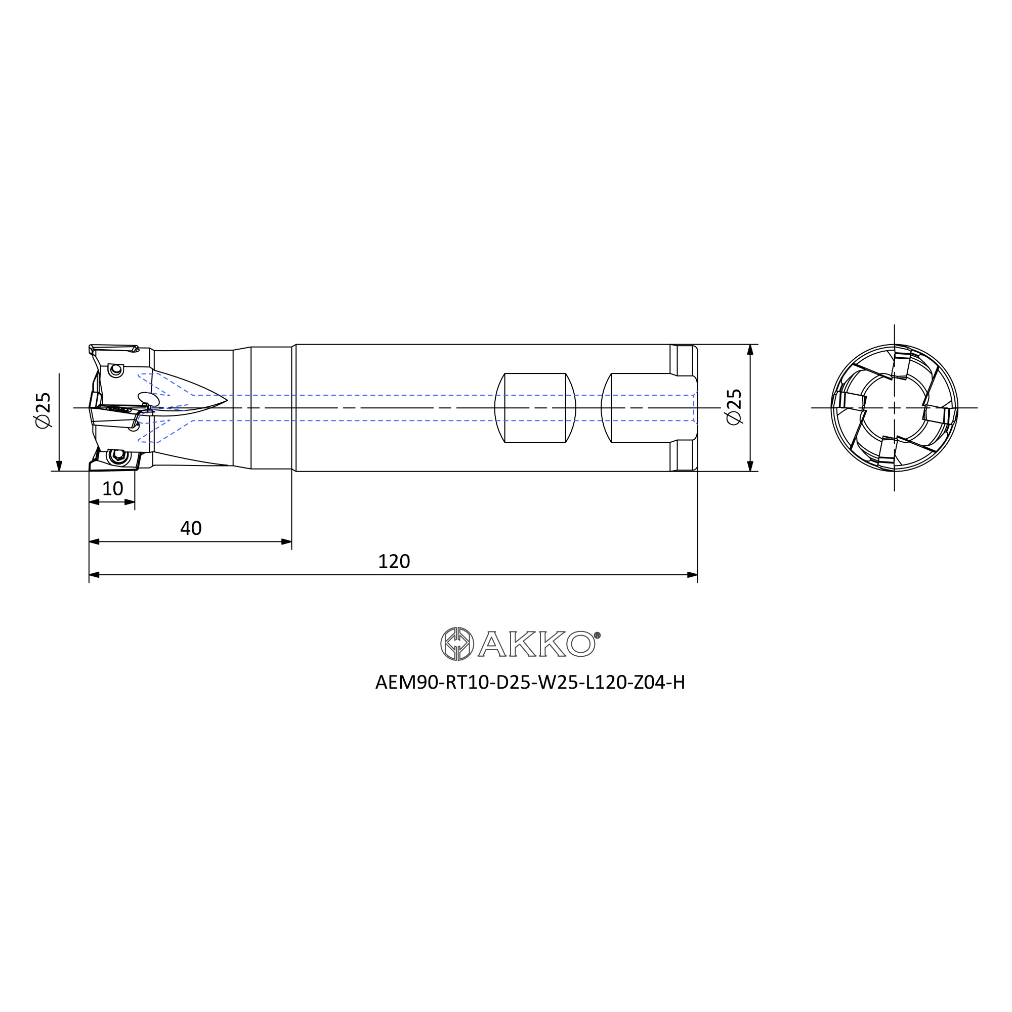 AKKO AEM90-RT10-D25-W25-L120-Z04-H — фото 3