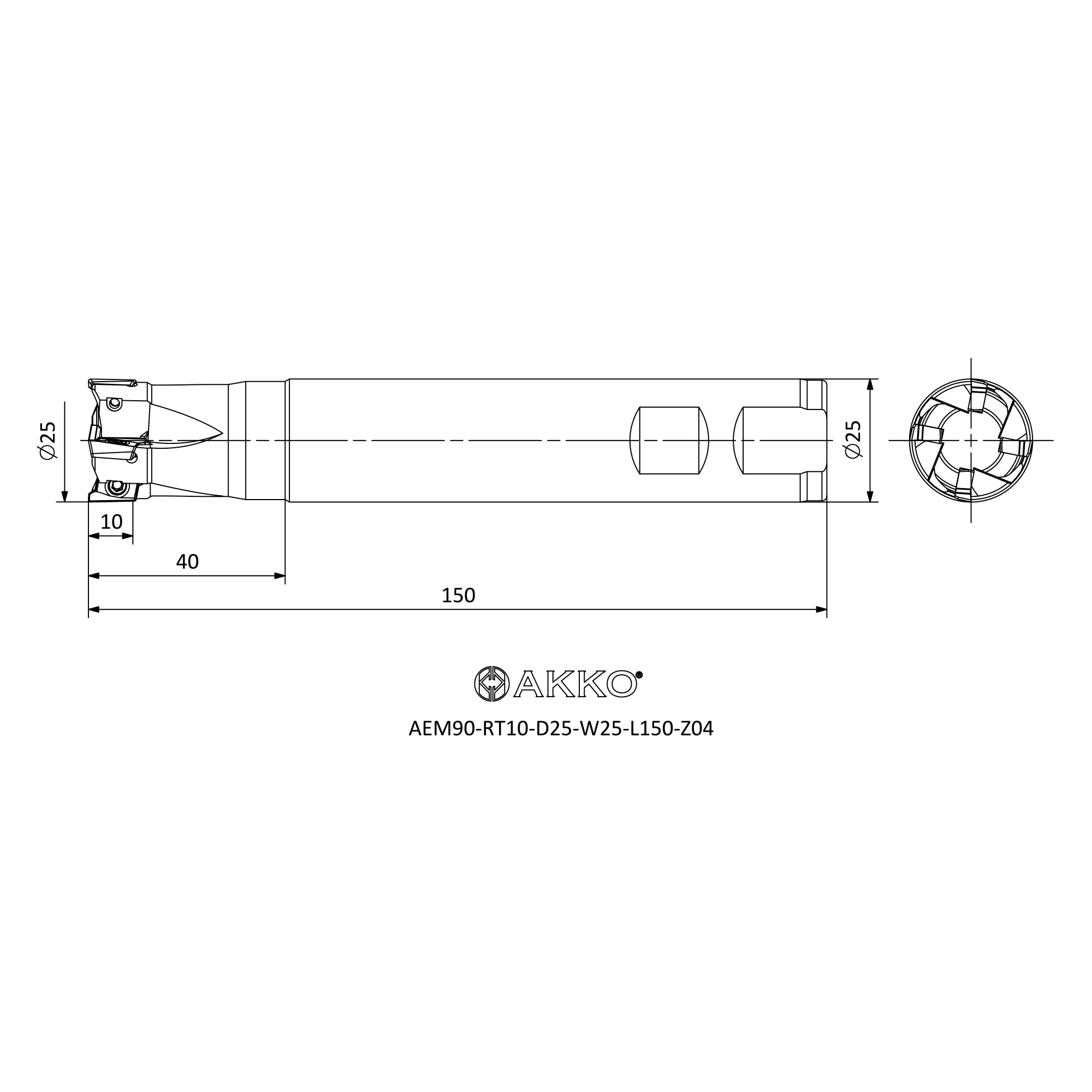 AKKO AEM90-RT10-D25-W25-L150-Z04 — фото 3
