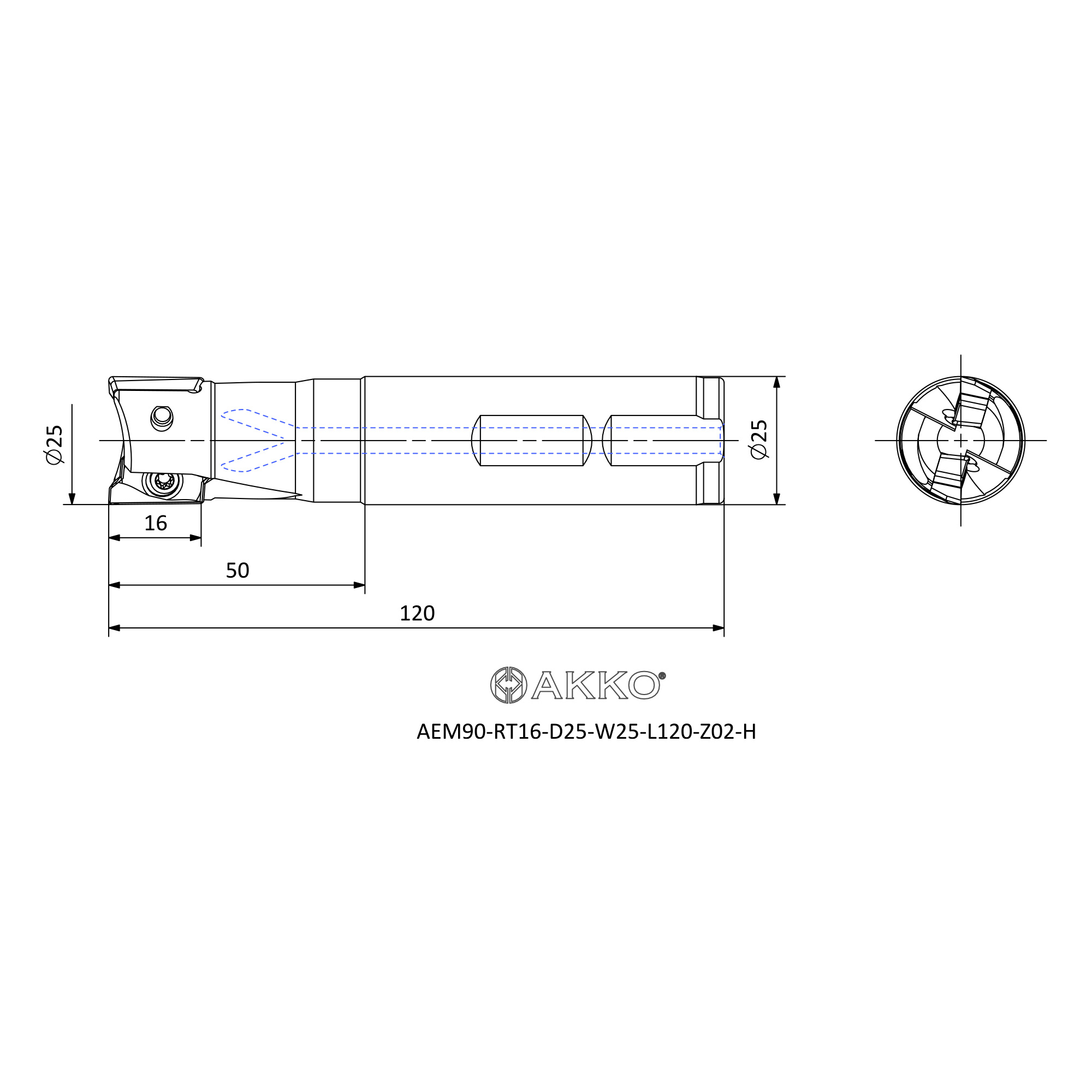 AKKO AEM90-RT16-D25-W25-L120-Z02-H — фото 3