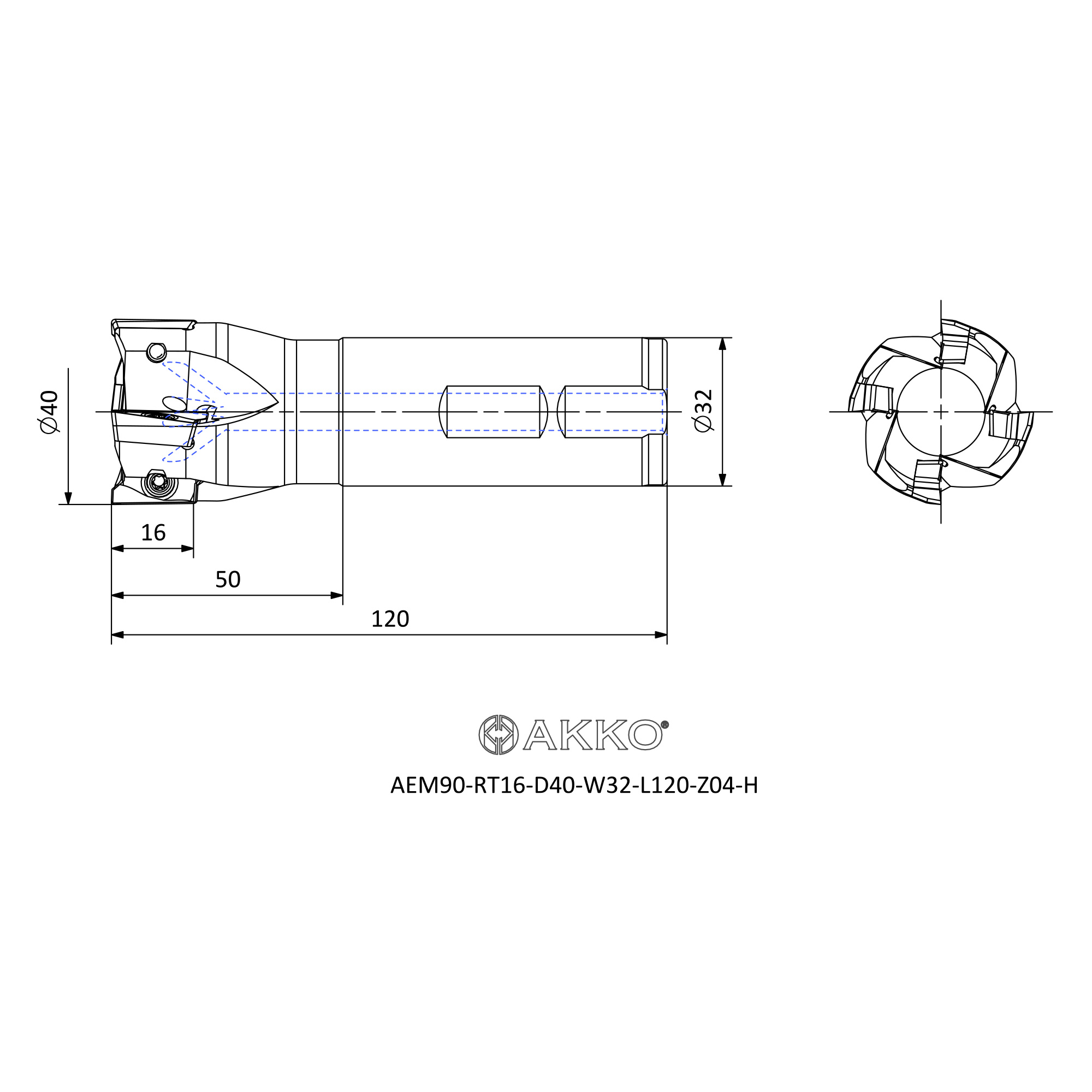 AKKO AEM90-RT16-D40-W32-L120-Z04-H — фото 3