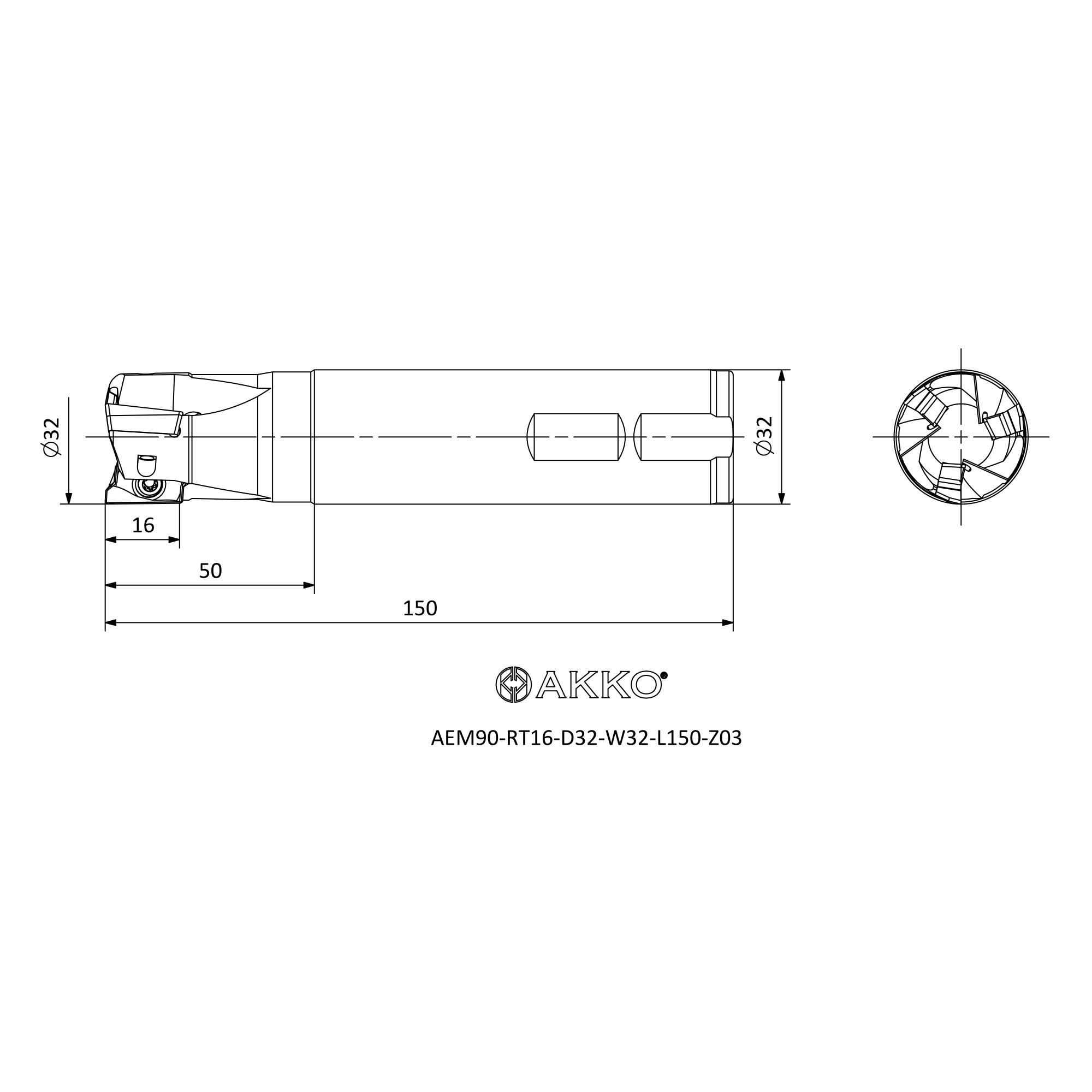 AKKO AEM90-RT16-D32-W32-L150-Z03 — фото 3