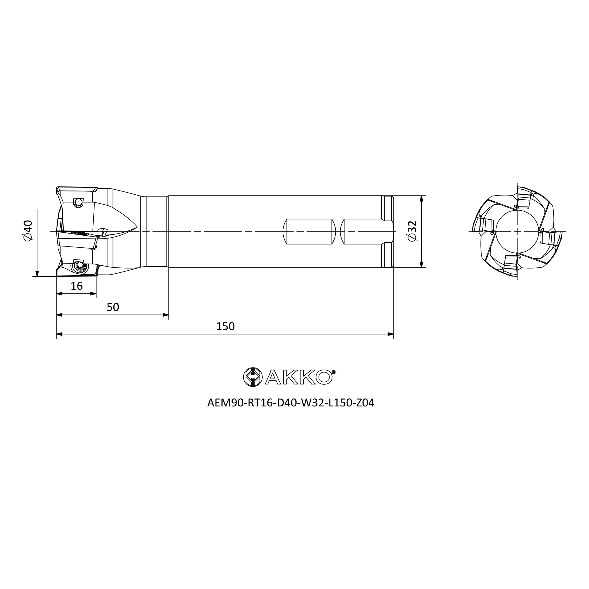 AKKO AEM90-RT16-D40-W32-L150-Z04 — фото 3