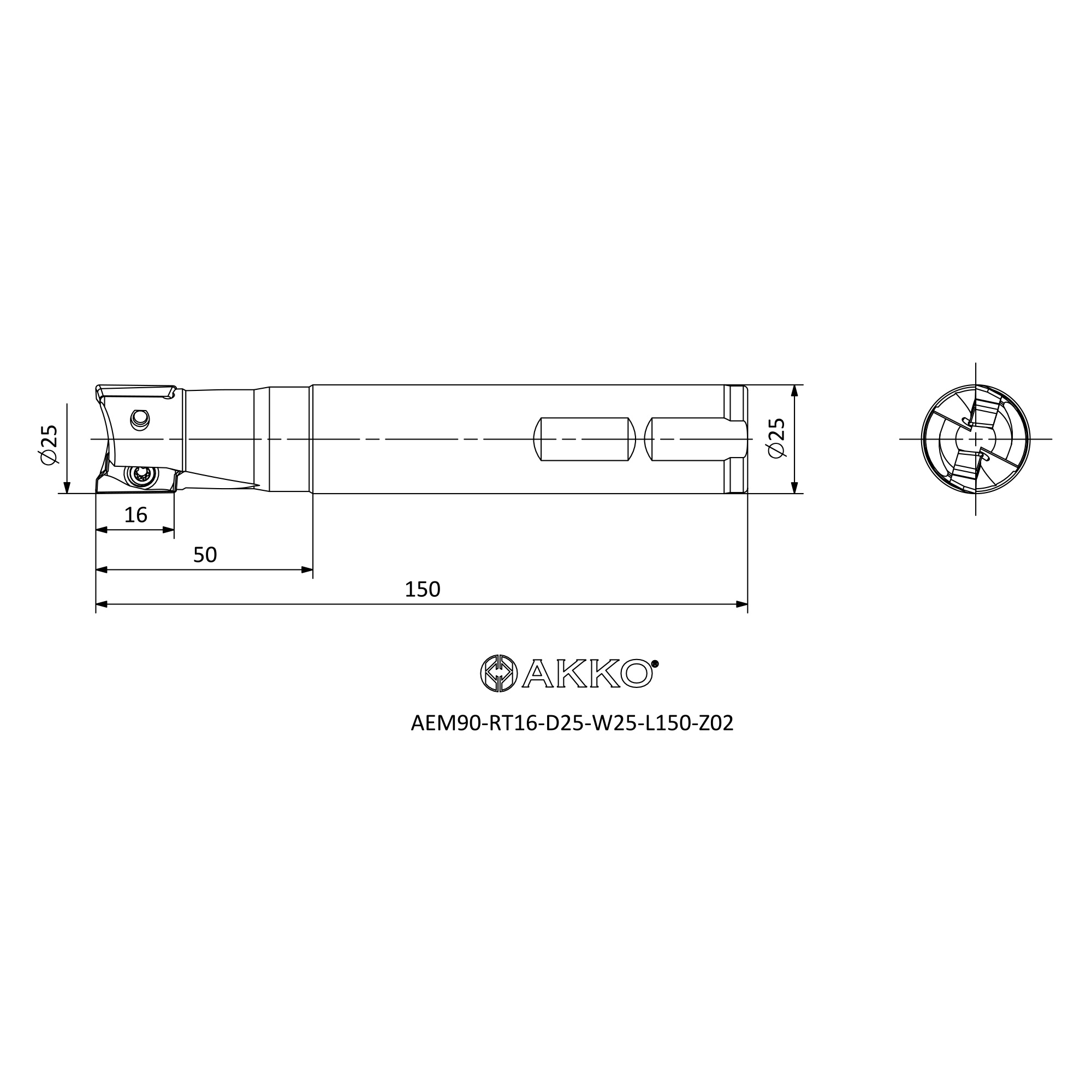 AKKO AEM90-RT16-D25-W25-L150-Z02 — фото 3