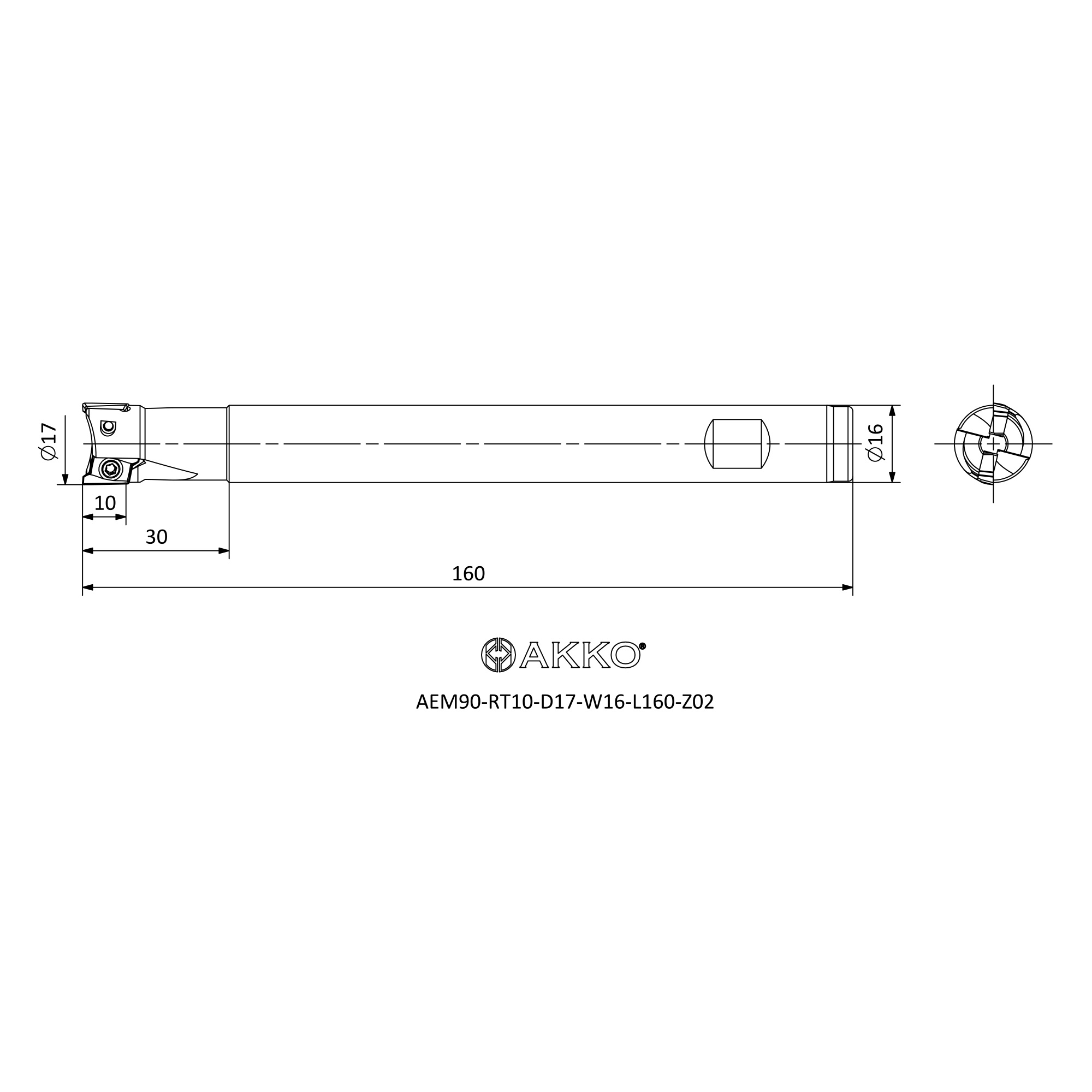 AKKO AEM90-RT10-D17-W16-L160-Z02 — фото 3