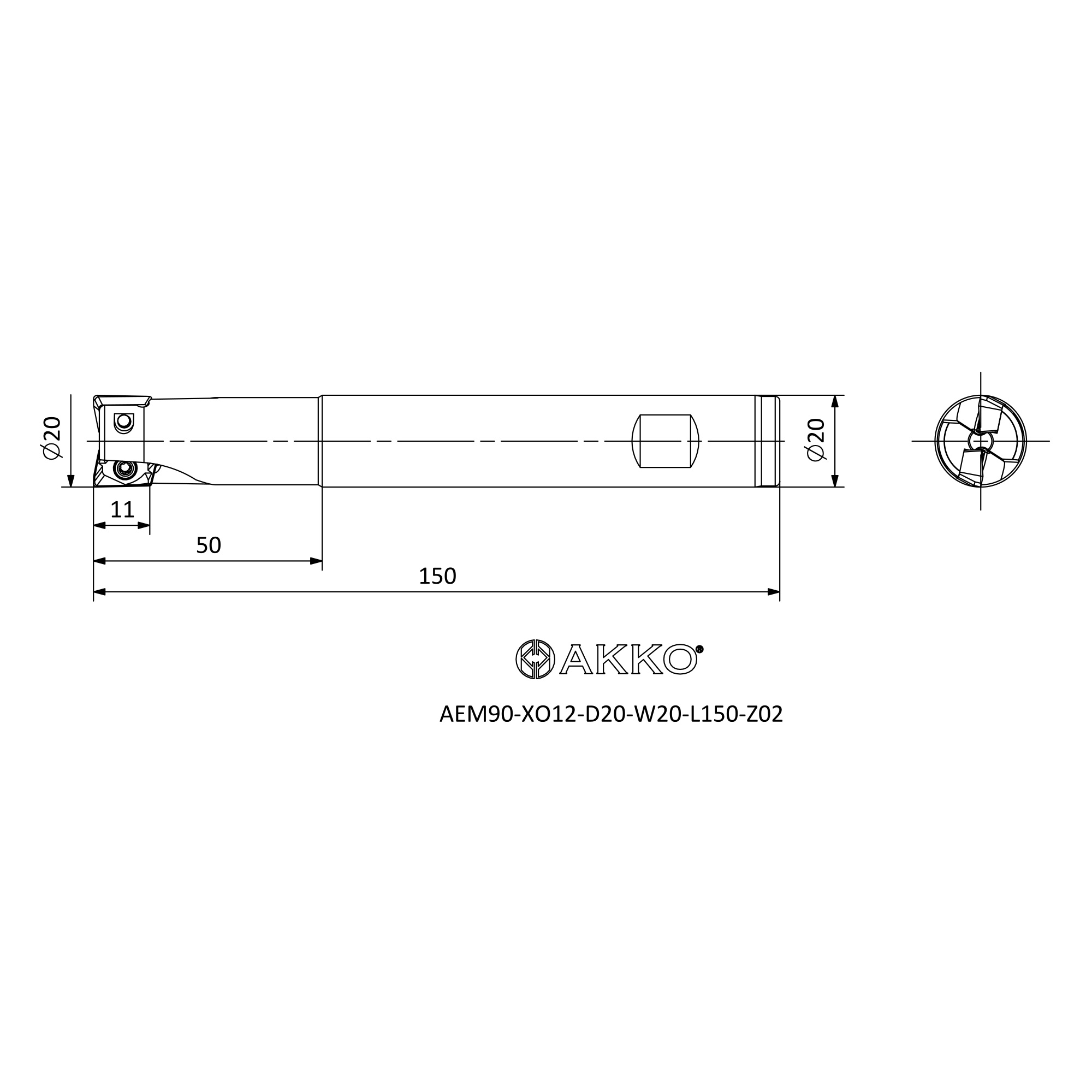 AKKO AEM90-XO12-D20-W20-L150-Z02 — фото 3