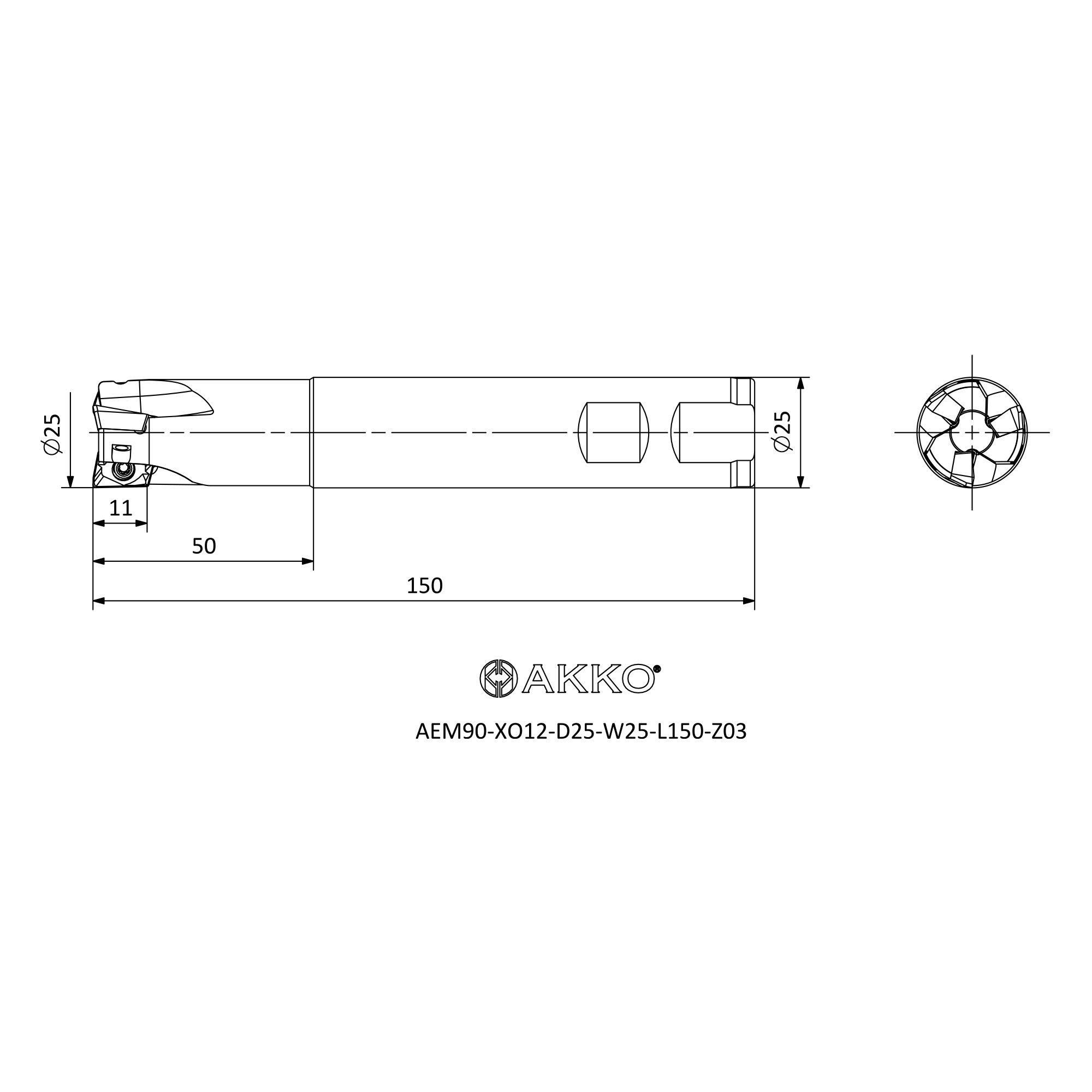 AKKO AEM90-XO12-D25-W25-L150-Z03 — фото 3