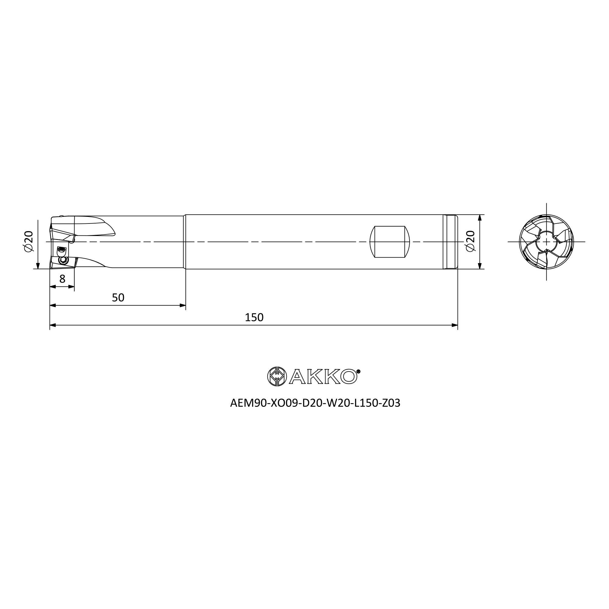 AKKO AEM90-XO09-D20-W20-L150-Z03 — фото 3