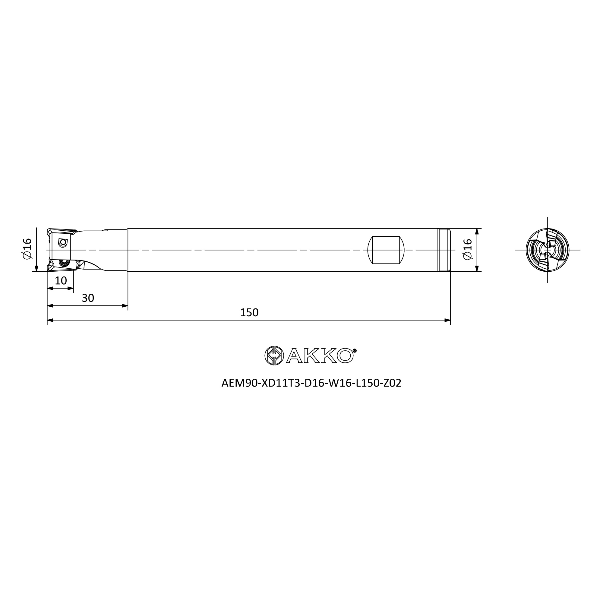 AKKO AEM90-XD11T3-D16-W16-L150-Z02 — фото 3