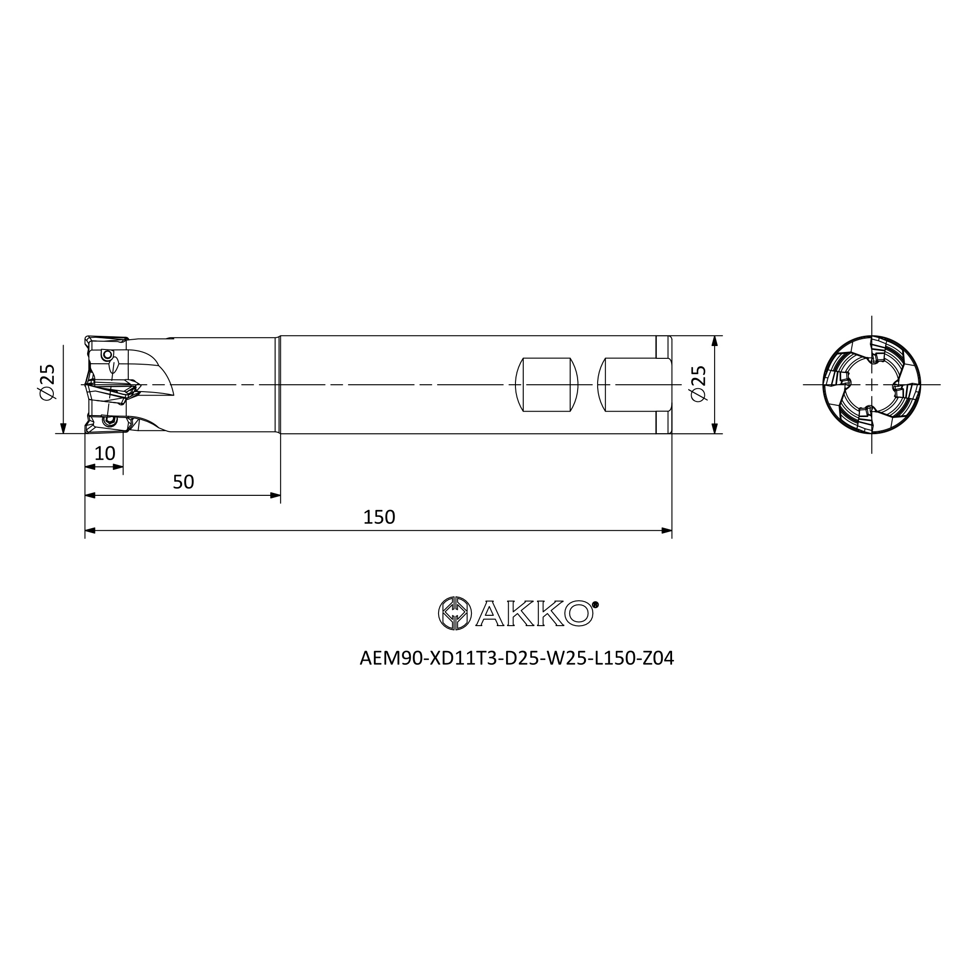 AKKO AEM90-XD11T3-D25-W25-L150-Z04 — фото 3