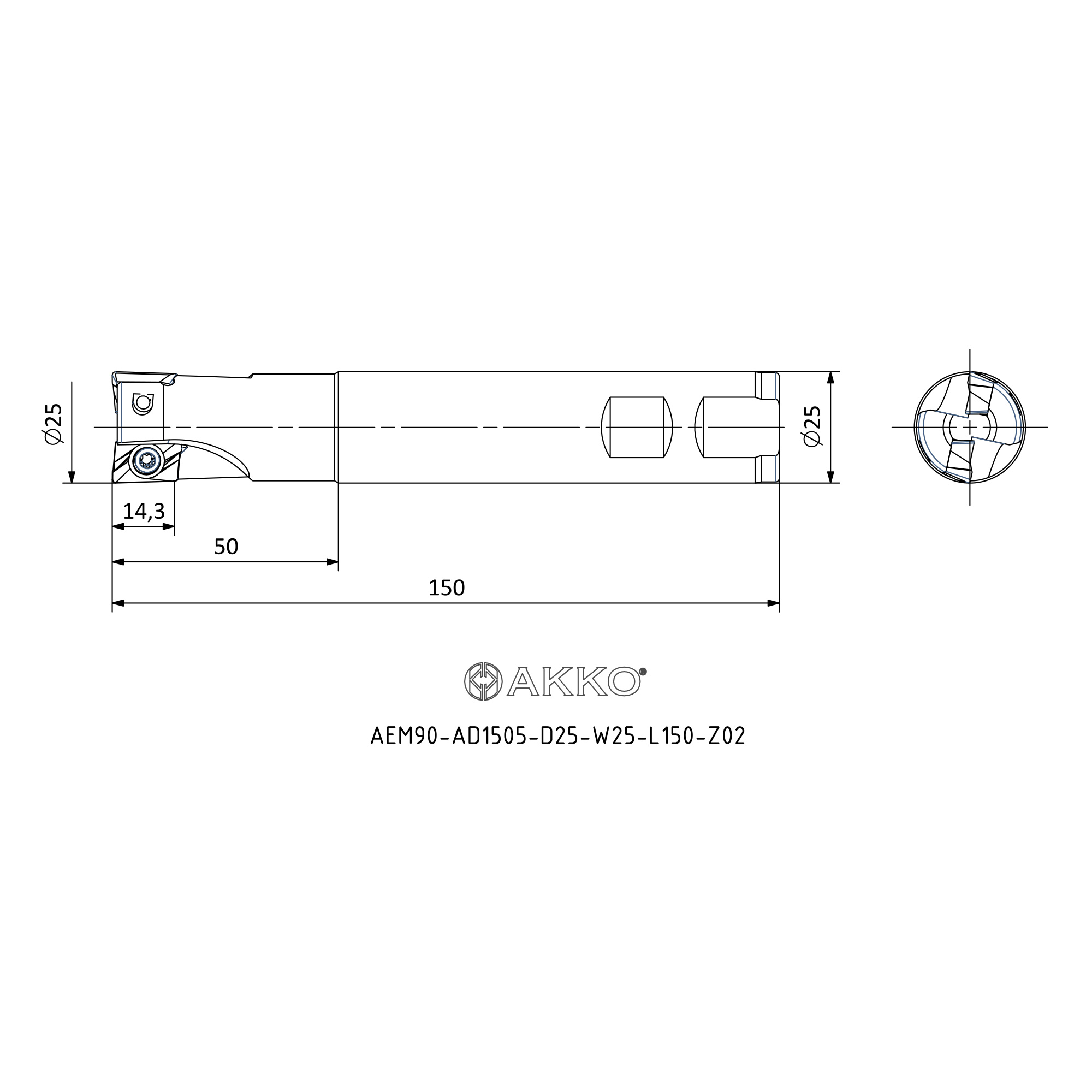 AKKO AEM90-AD1505-D25-W25-L150-Z02 — фото 3