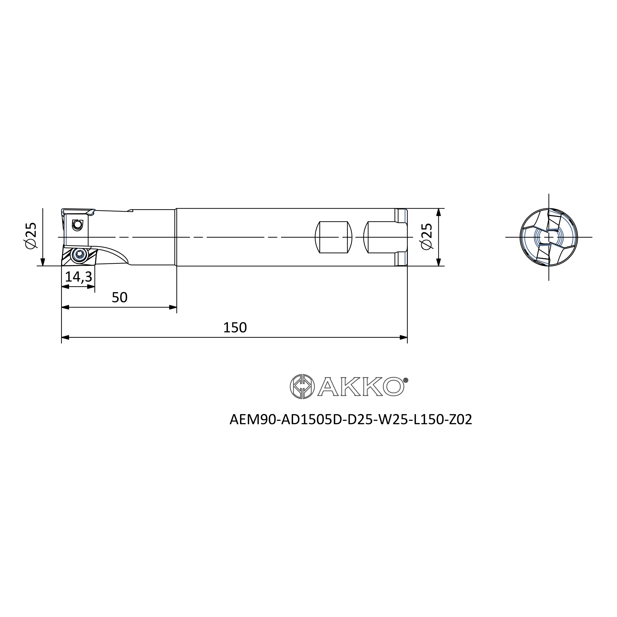 AKKO AEM90-AD1505D-D25-W25-L150-Z02 — фото 3