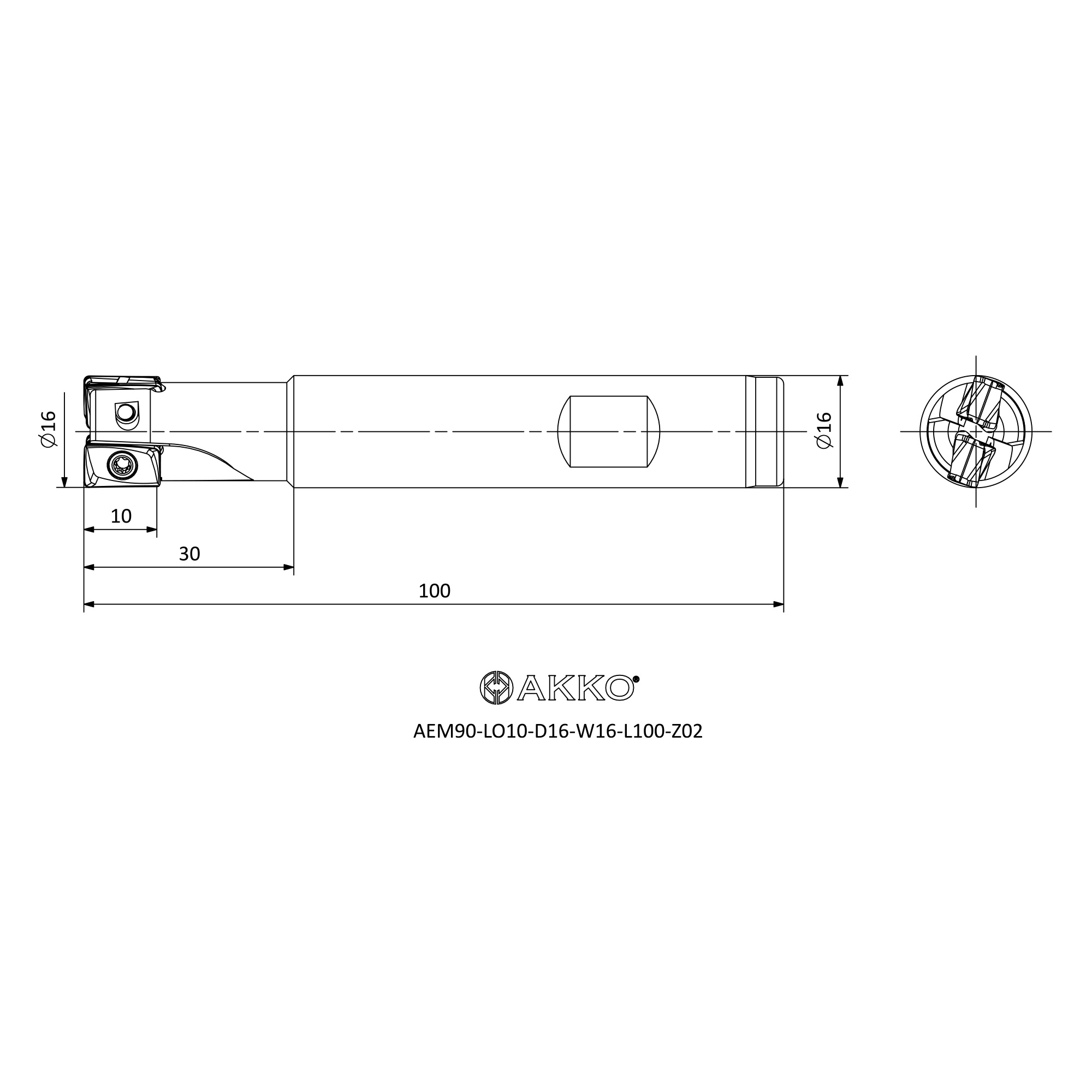 AKKO AEM90-LO10-D16-W16-L100-Z02 — фото 3
