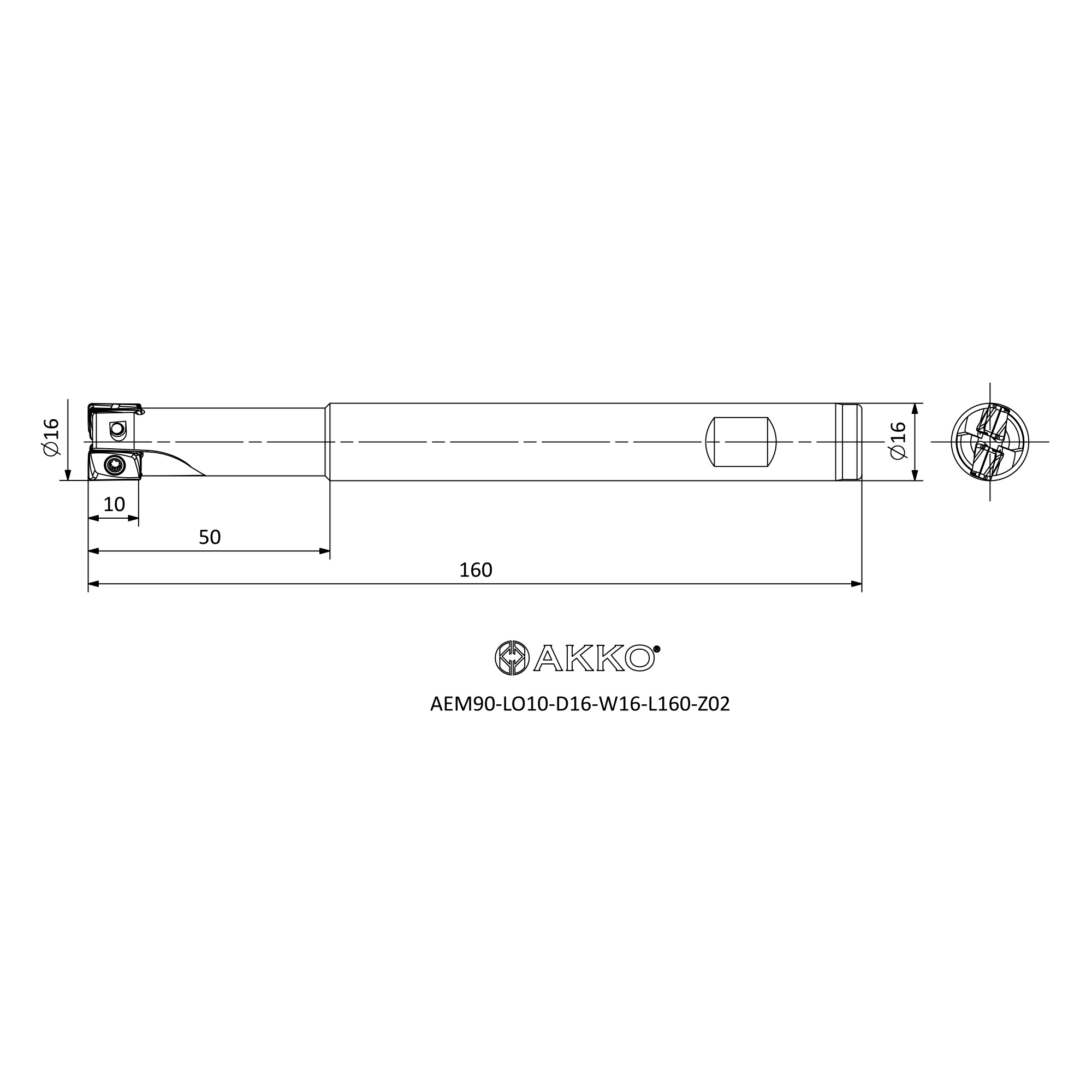 AKKO AEM90-LO10-D16-W16-L160-Z02 — фото 3