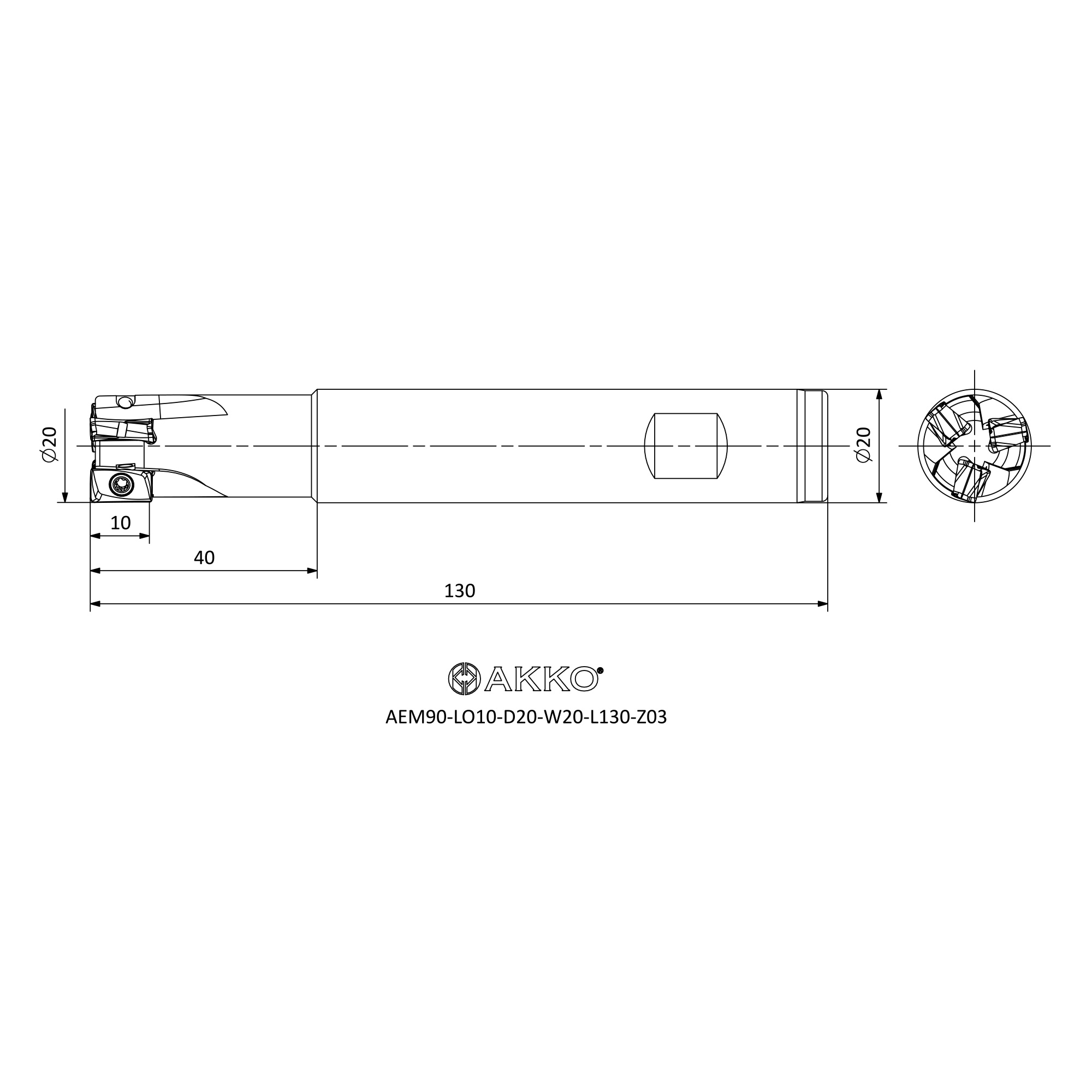 AKKO AEM90-LO10-D20-W20-L130-Z03 — фото 3