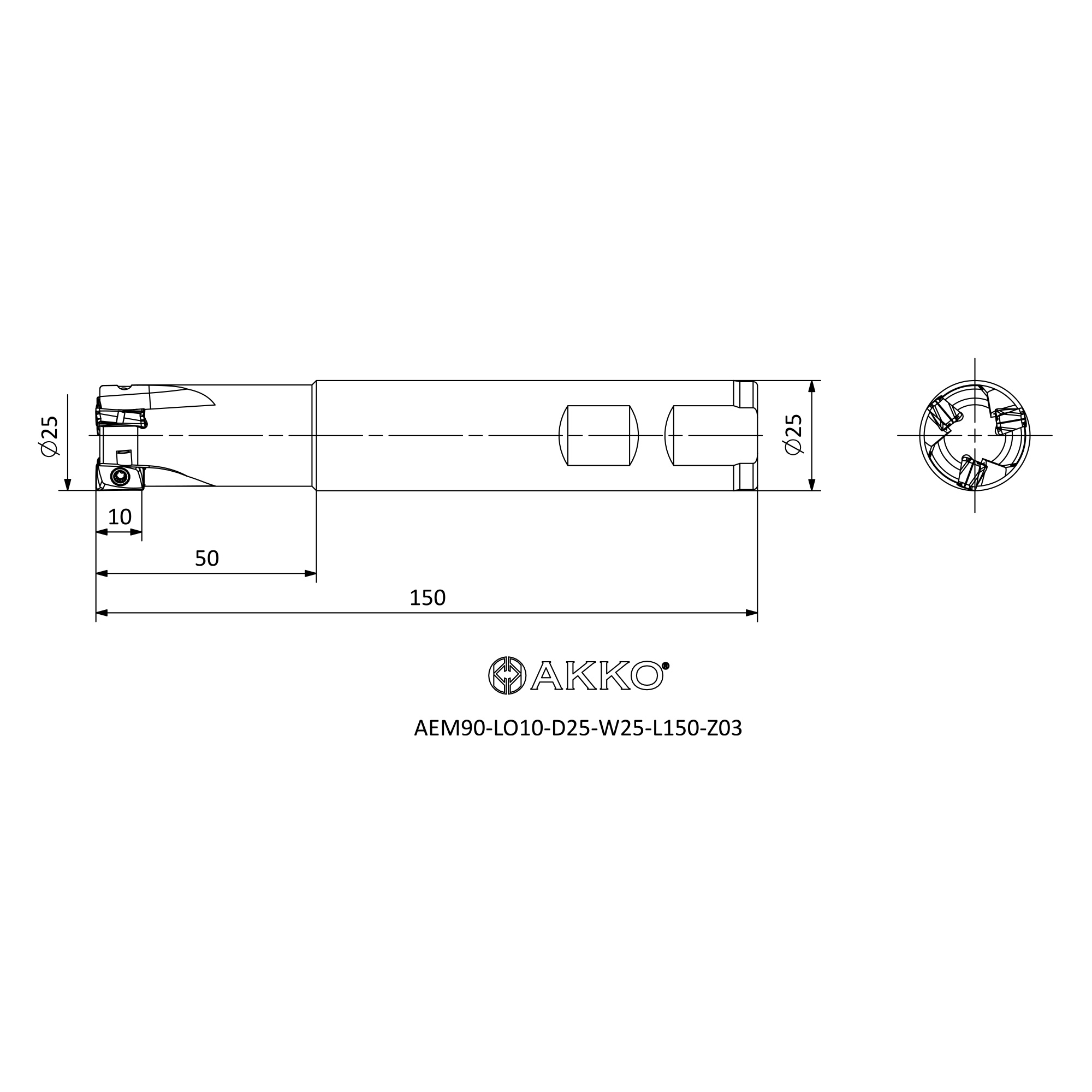AKKO AEM90-LO10-D25-W25-L150-Z03 — фото 3