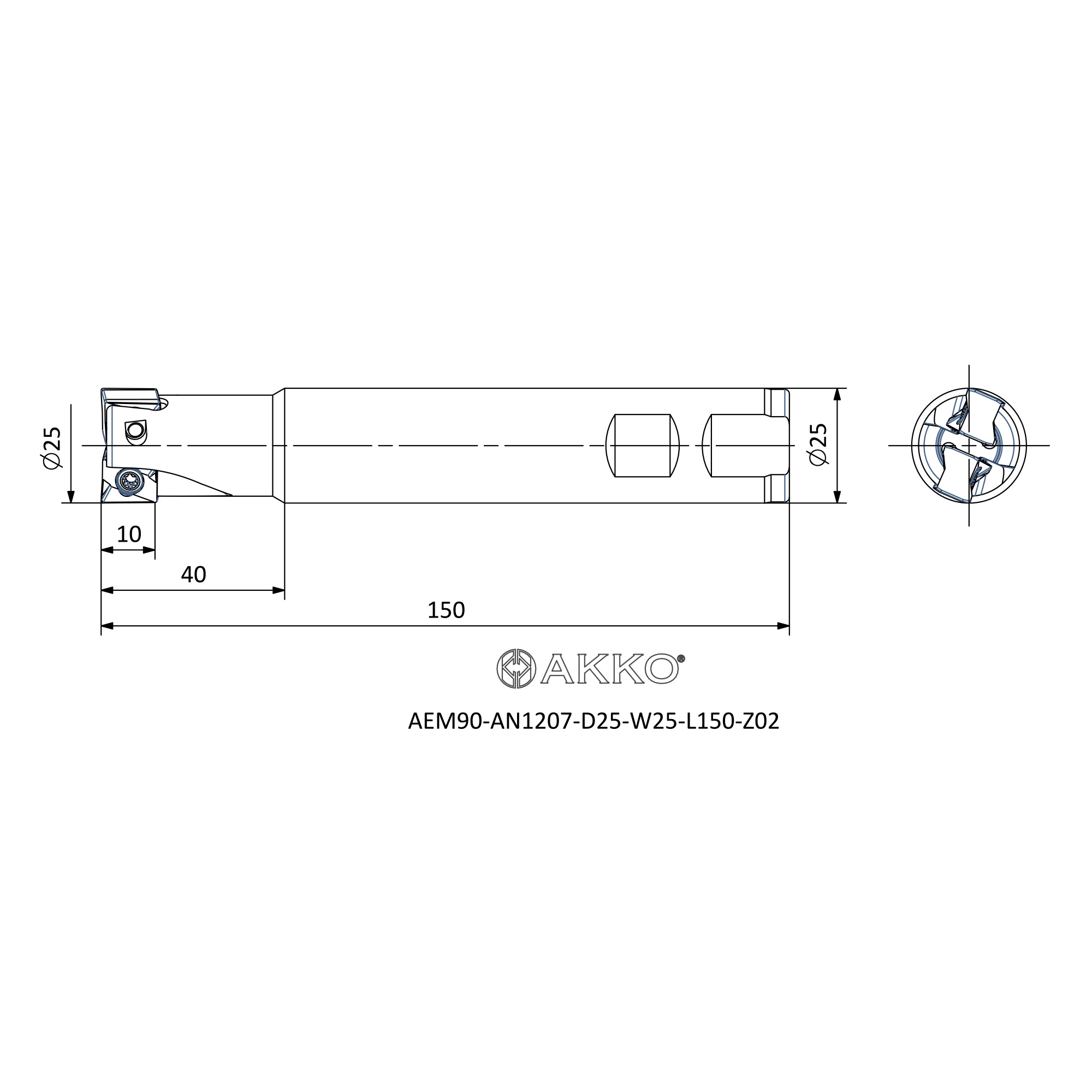 AKKO AEM90-AN1207-D25-W25-L150-Z02 — фото 3