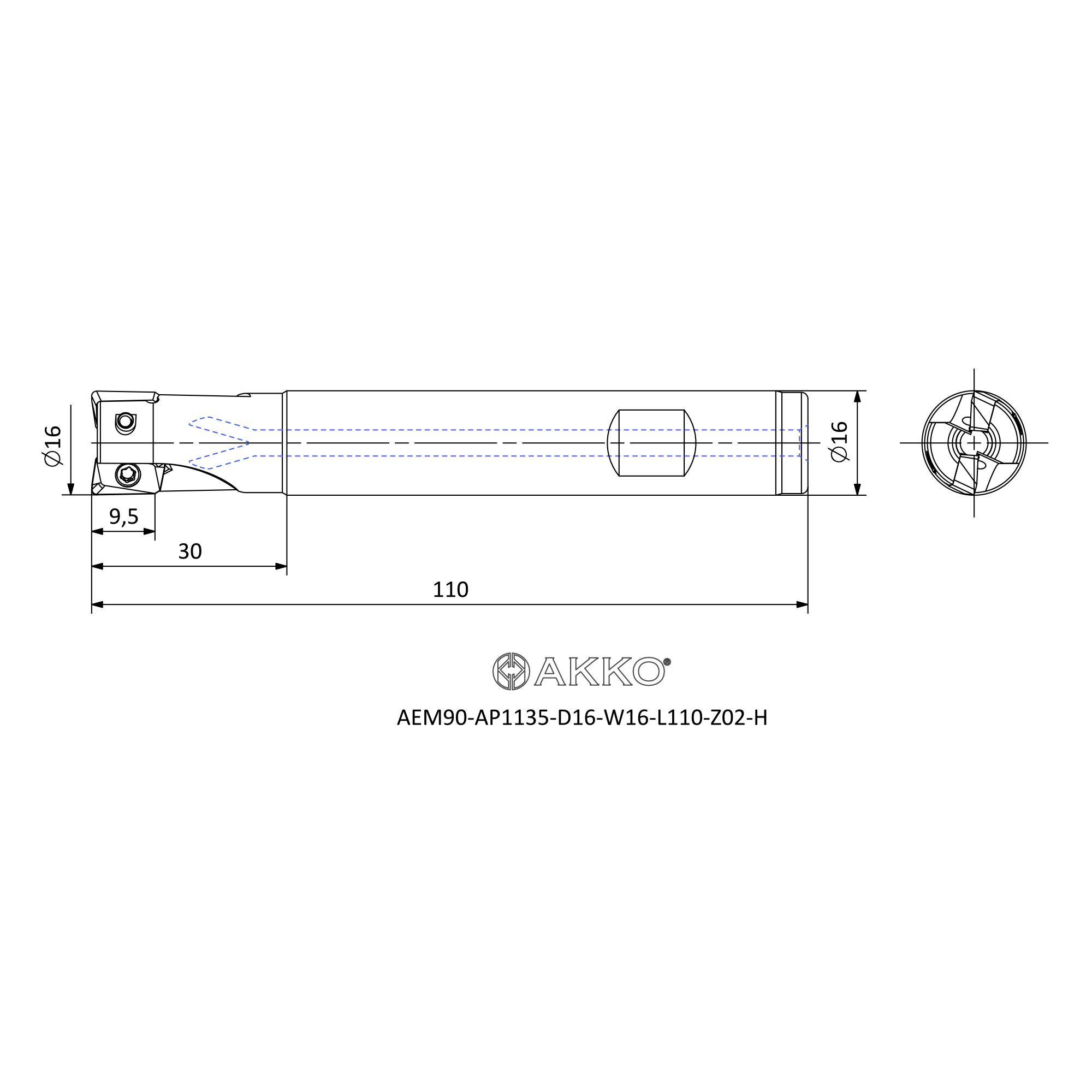 AKKO AEM90-AP1135-D16-W16-L110-Z02-H — фото 3