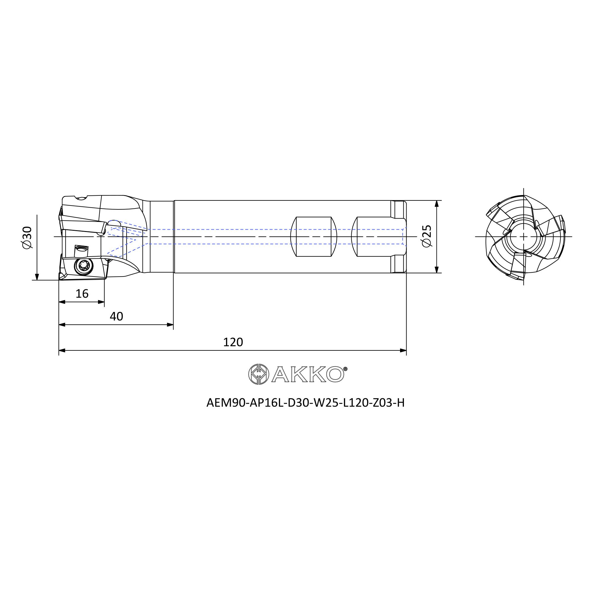 AKKO AEM90-AP16L-D30-W25-L120-Z03-H — фото 3
