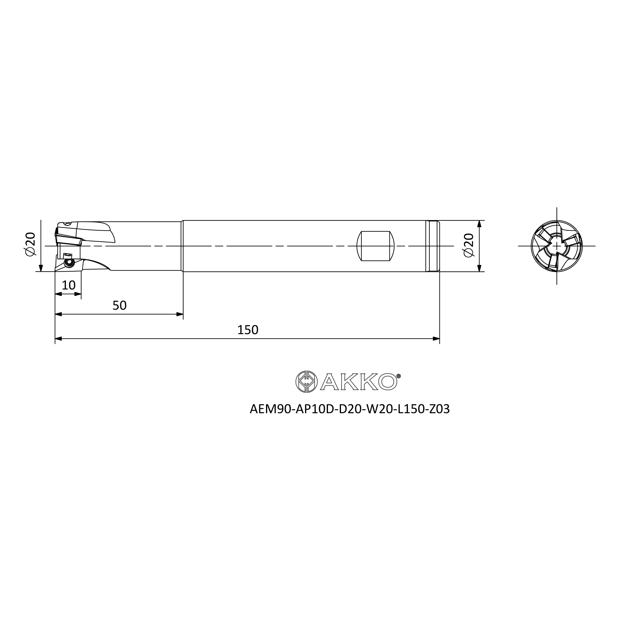 AKKO AEM90-AP10D-D20-W20-L150-Z03 — фото 3
