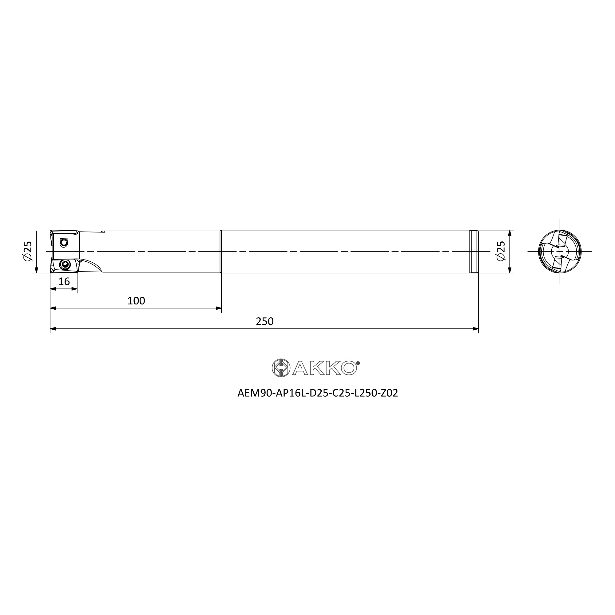 AKKO AEM90-AP16L-D25-C25-L250-Z02 — фото 3