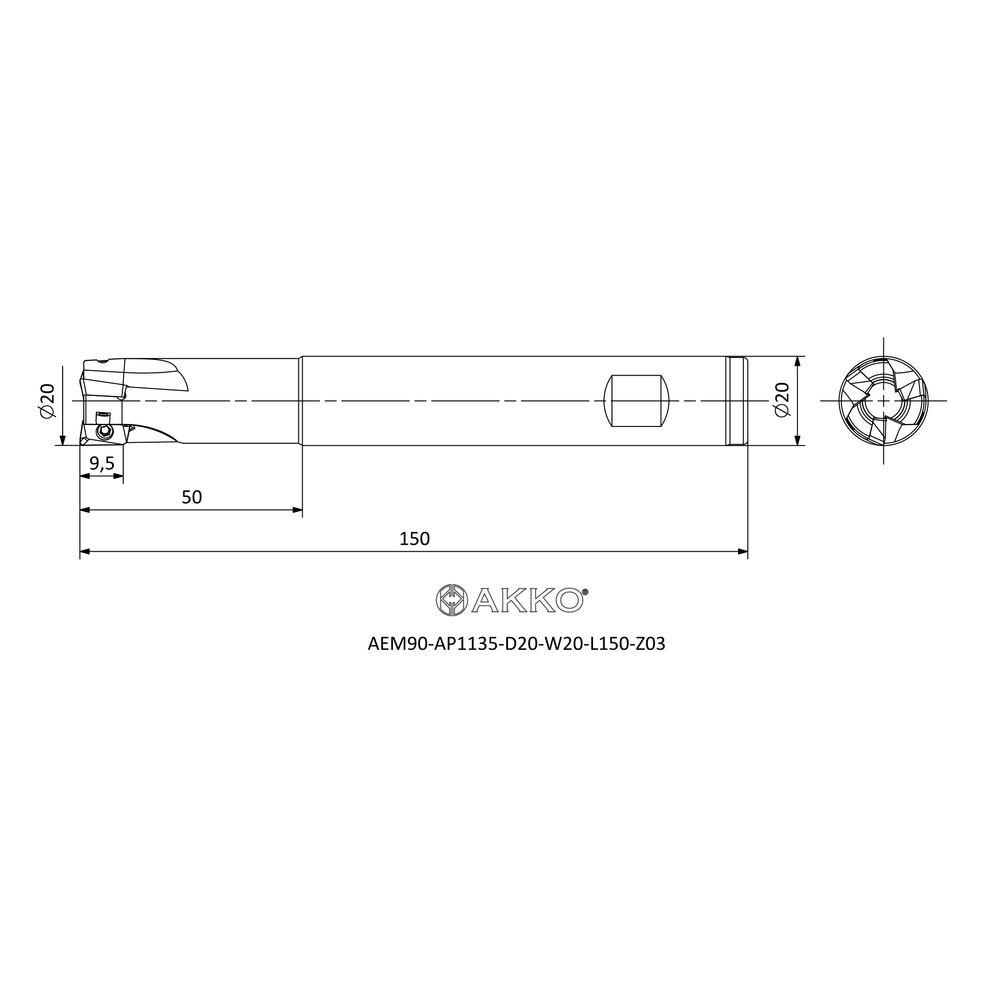 AKKO AEM90-AP1135-D20-W20-L150-Z03 — фото 3