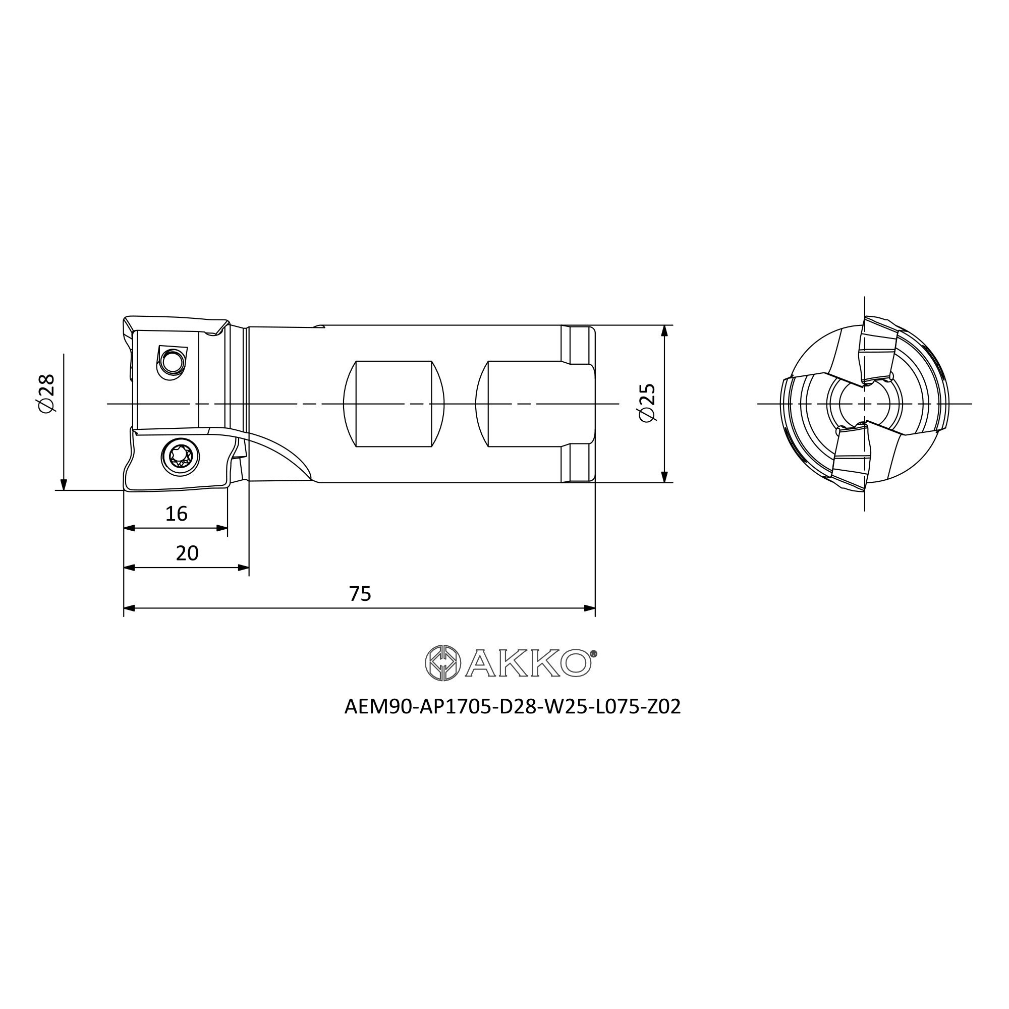 AKKO AEM90-AP1705-D28-W25-L075-Z02 — фото 3