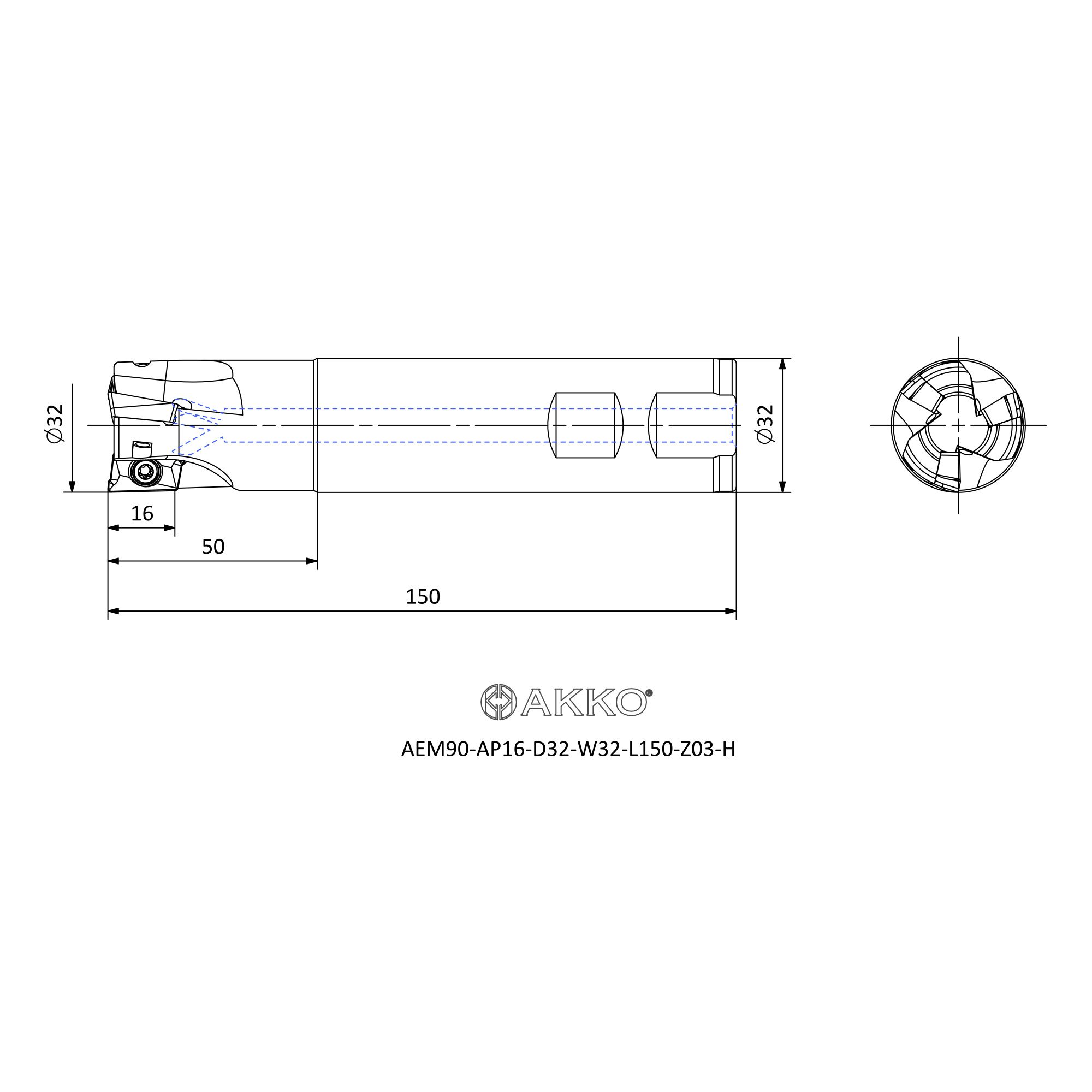 AKKO AEM90-AP16-D32-W32-L150-Z03-H — фото 3