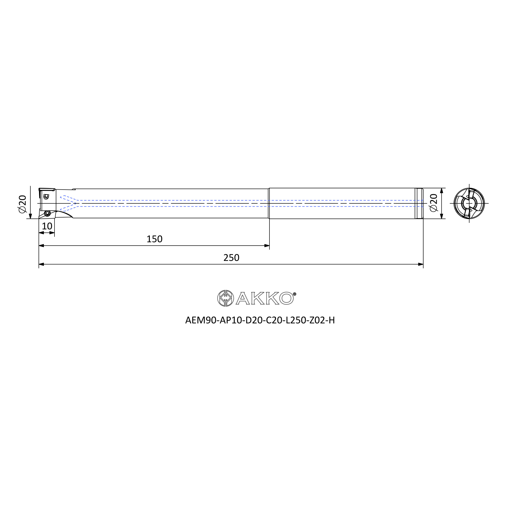 AKKO AEM90-AP10-D20-C20-L250-Z02-H — фото 3