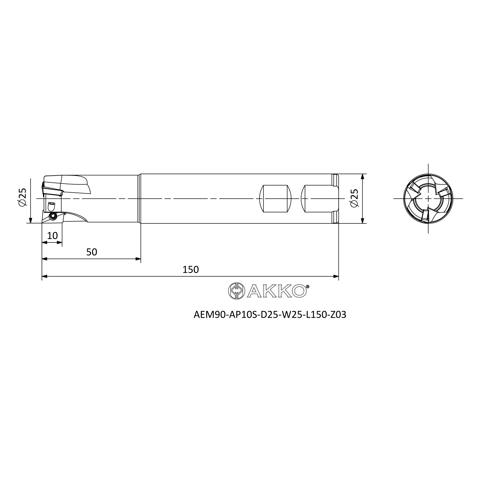 AKKO AEM90-AP10S-D25-W25-L150-Z03 — фото 3