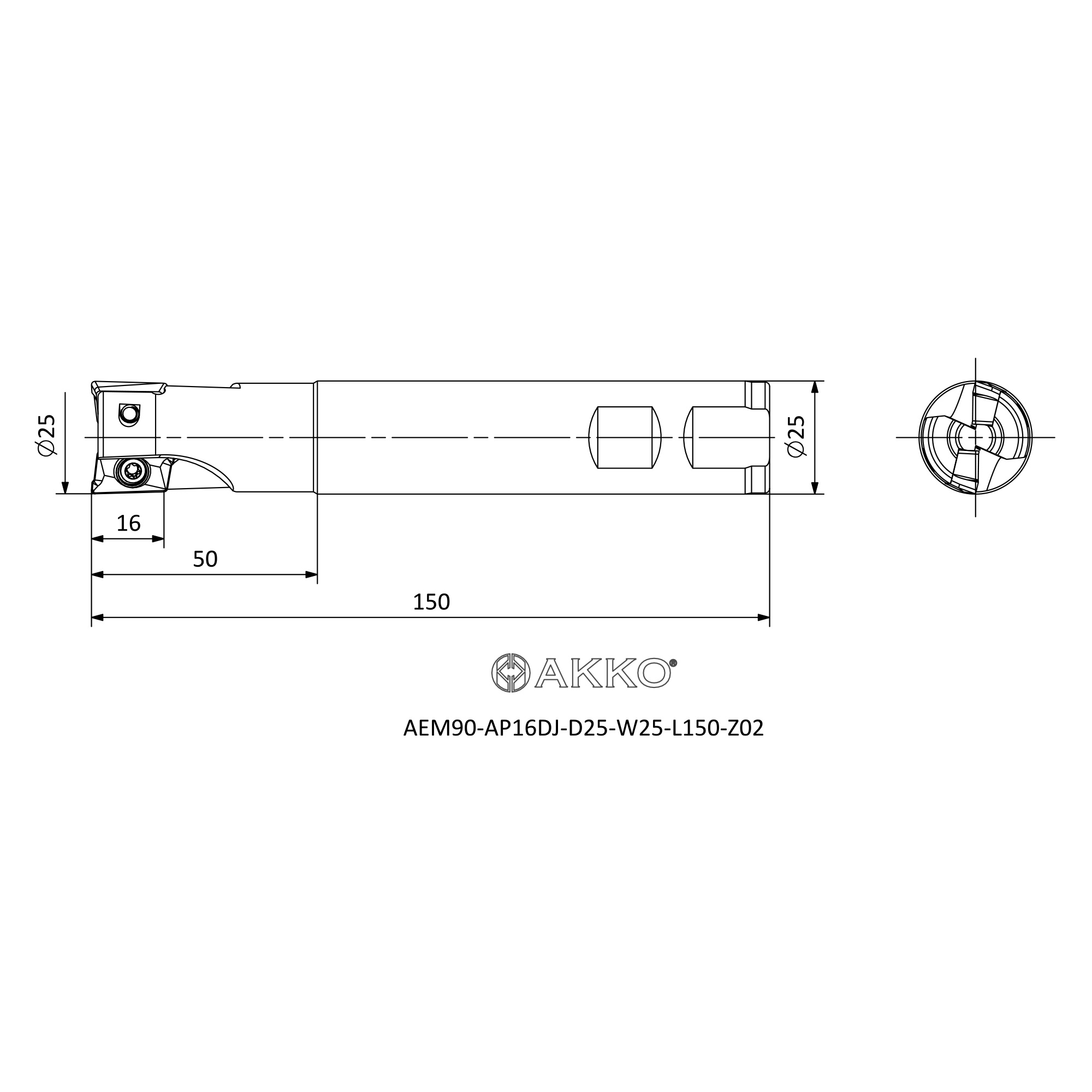AKKO AEM90-AP16DJ-D25-W25-L150-Z02 — фото 3