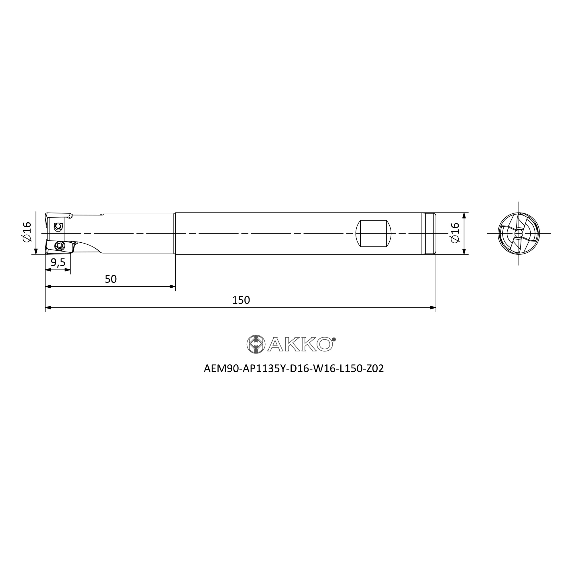 AKKO AEM90-AP1135Y-D16-W16-L150-Z02 — фото 3