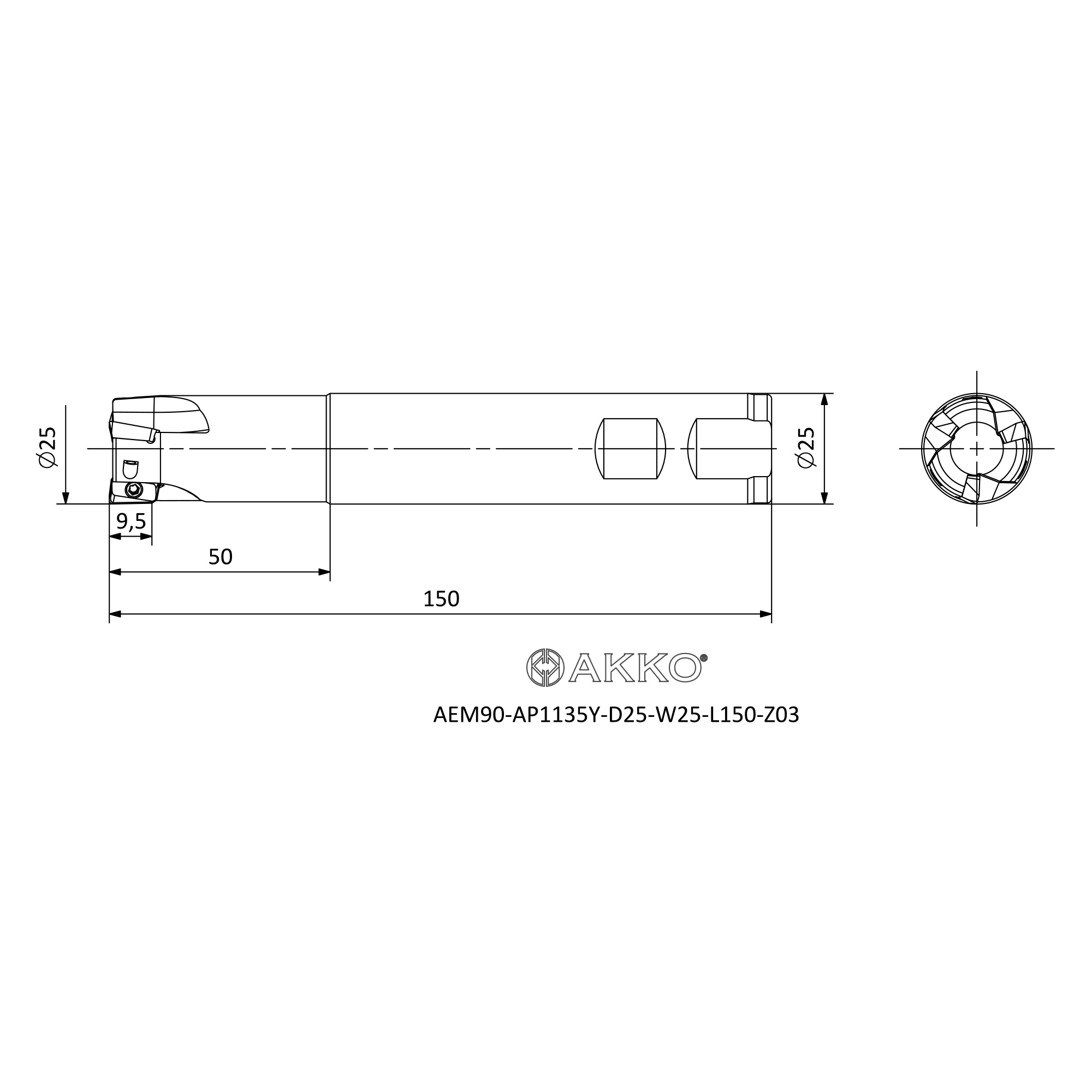 AKKO AEM90-AP1135Y-D25-W25-L150-Z03 — фото 3