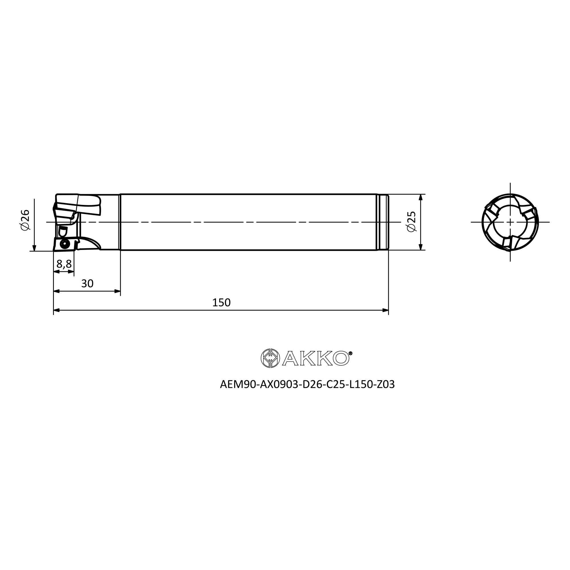 AKKO AEM90-AX0903-D26-C25-L150-Z03 — фото 3