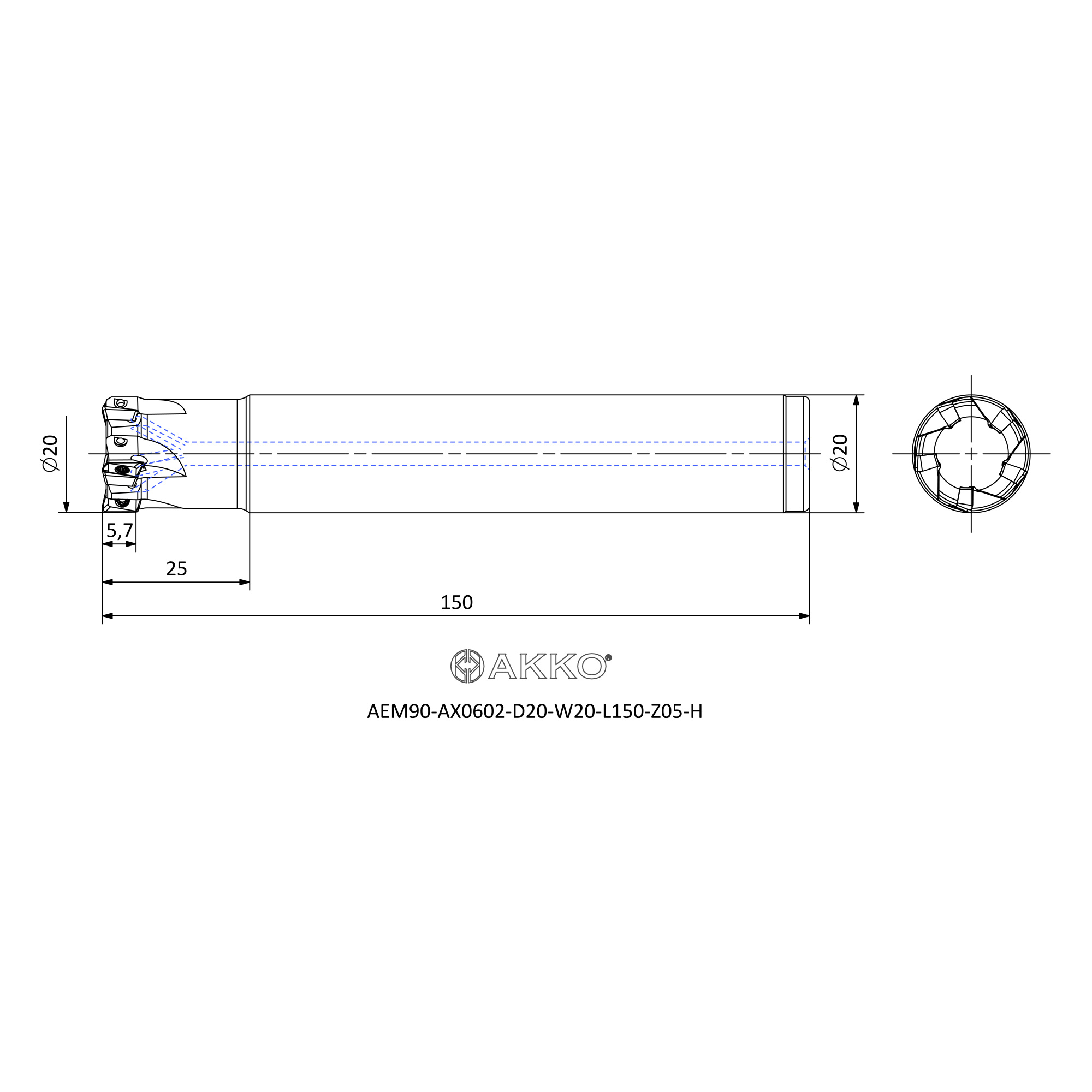 AKKO AEM90-AX0602-D20-W20-L150-Z05-H — фото 3