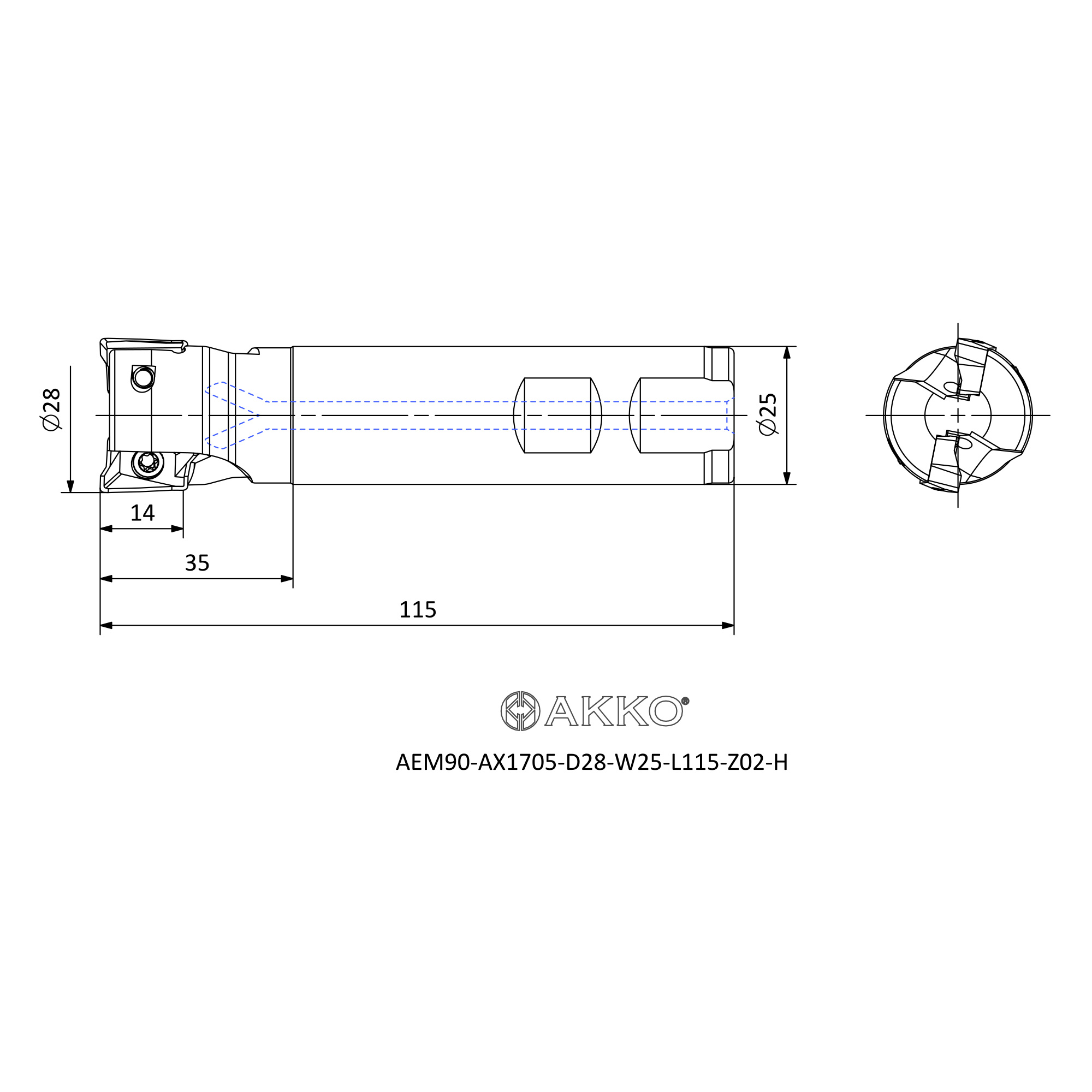 AKKO AEM90-AX1705-D28-W25-L115-Z02-H — фото 3