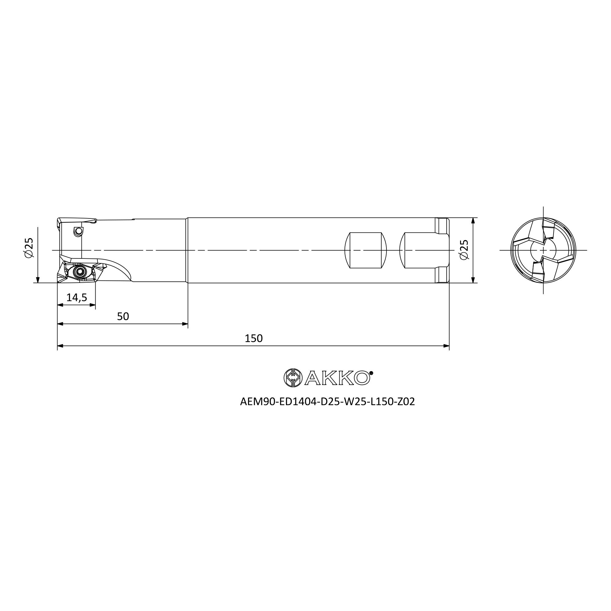 AKKO AEM90-ED1404-D25-W25-L150-Z02 — фото 3